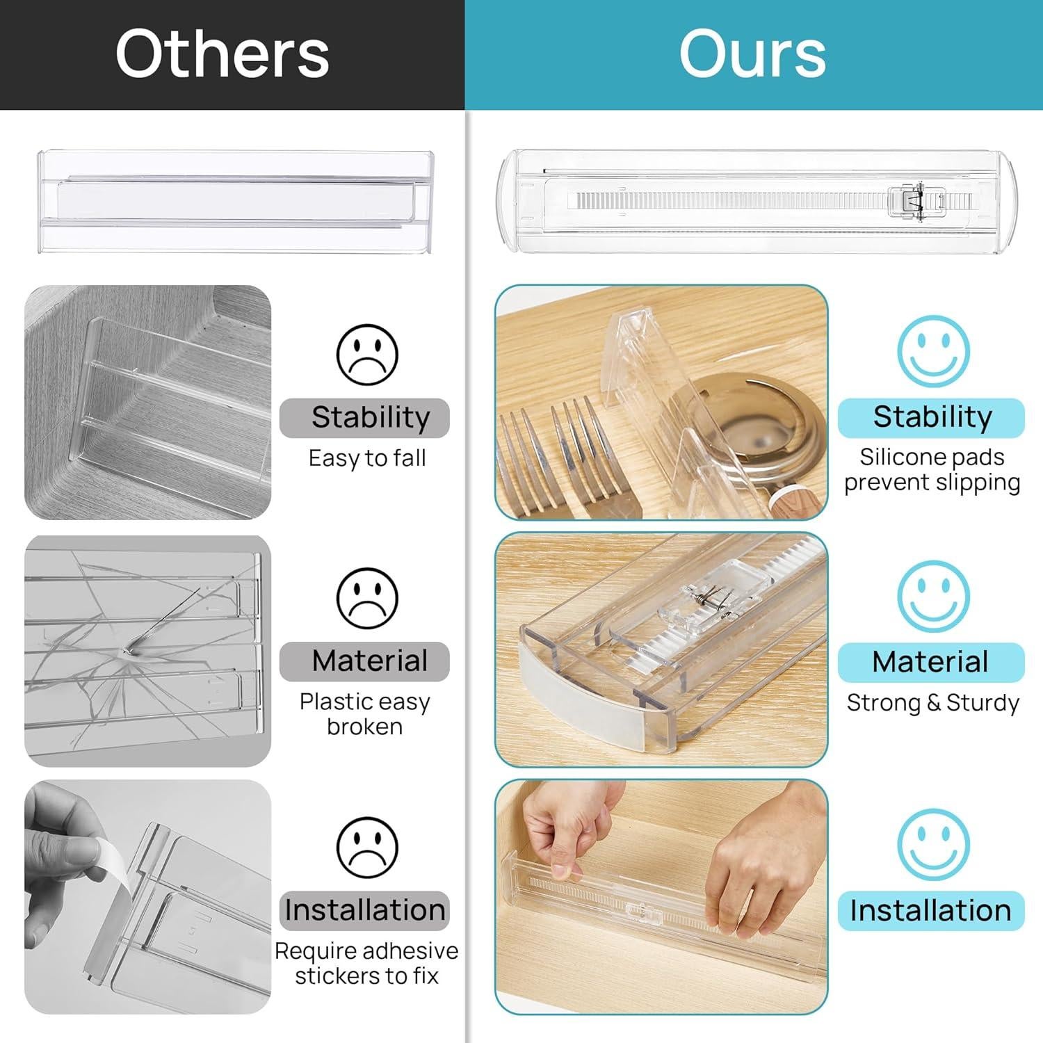 Separadores de Cajones Vtopmart 4 Pack Ajustables 32.2-53.7 cm