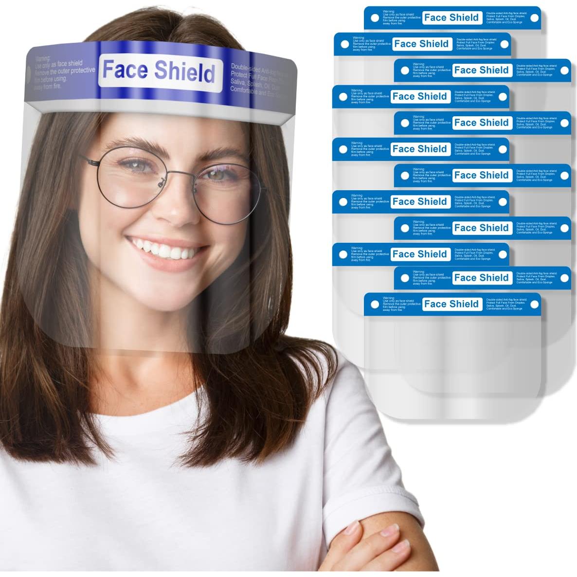 Pantalla Facial Reutilizable Antivaho - Paquete de 10 Unidades