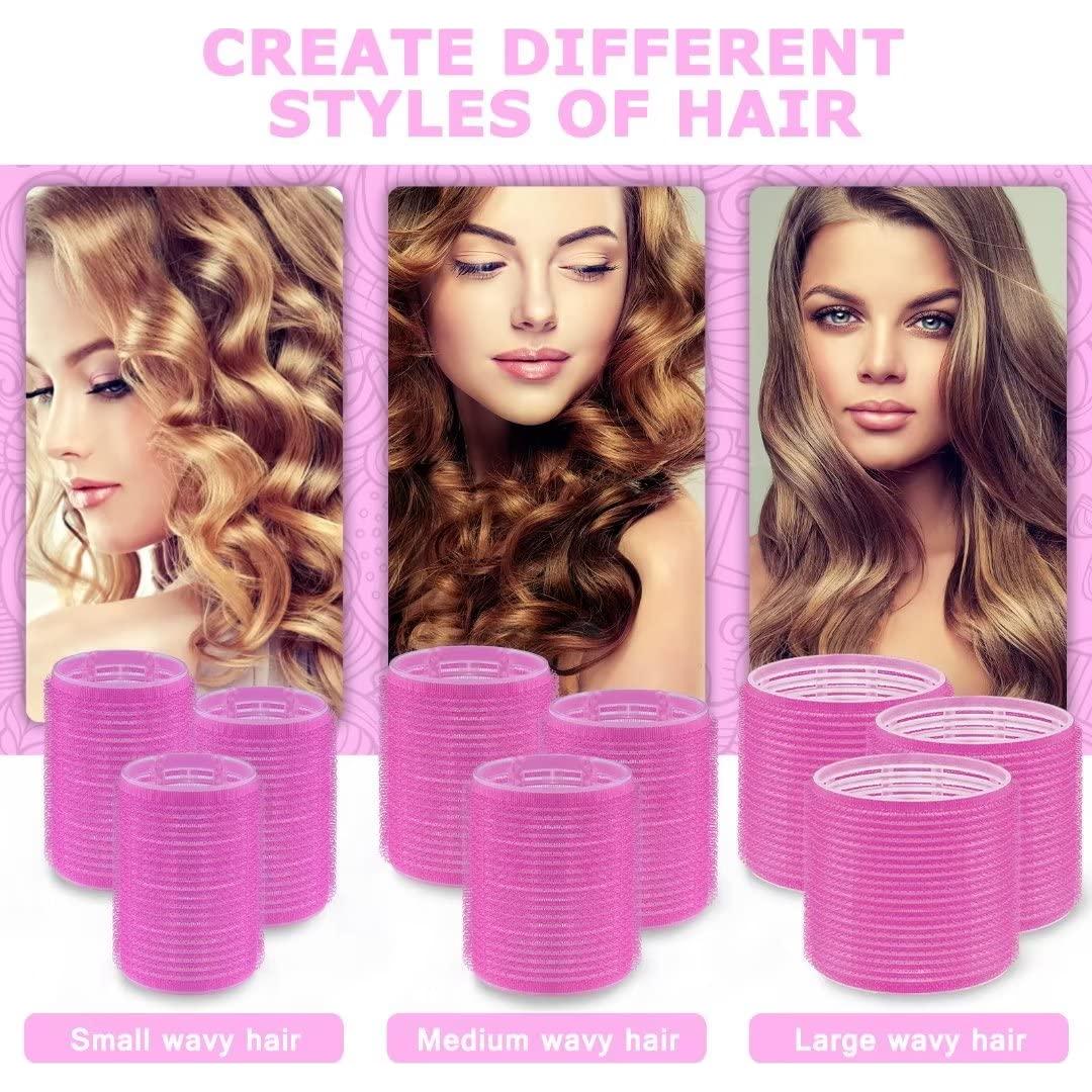 Juego de Rodillos para Cabello Sungenol 18 Piezas Rosa Rojo