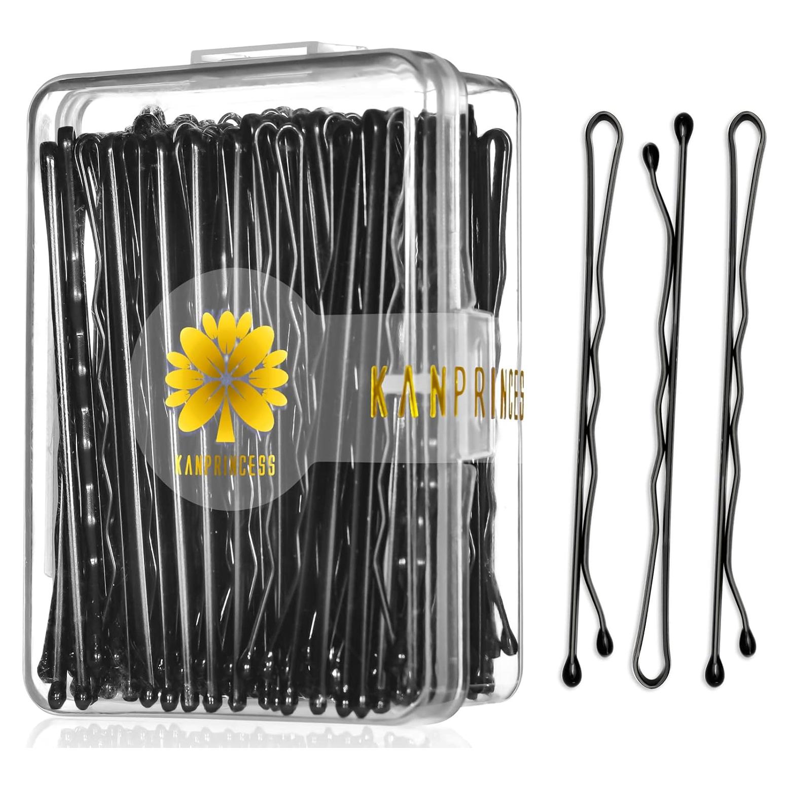 100 Pasadores de Pelo Negros KANPRINCESS - Sin Dolor, 6cm