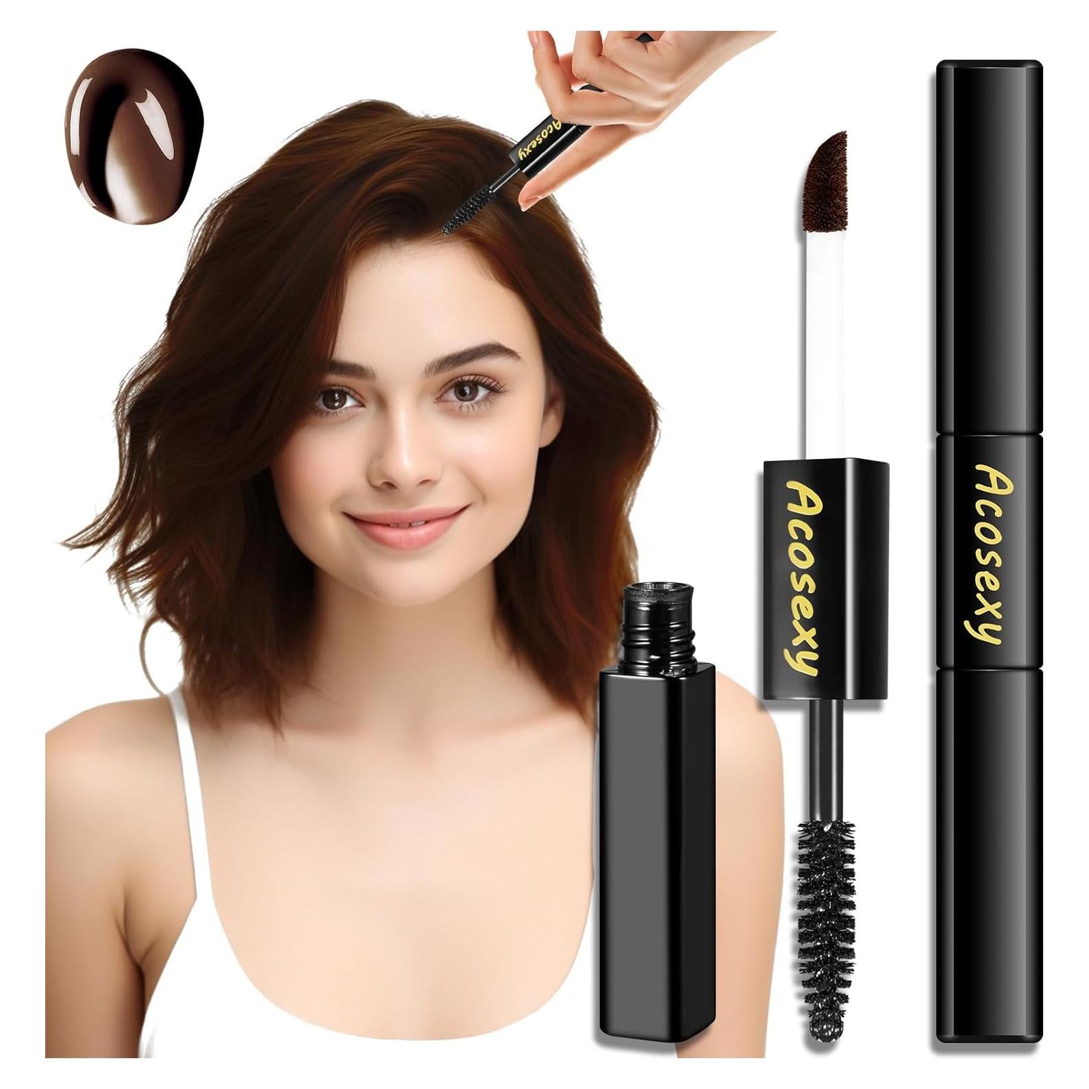 Tinte Temporal de Raíces Gris Acosexy - Marrón Oscuro 52 ml