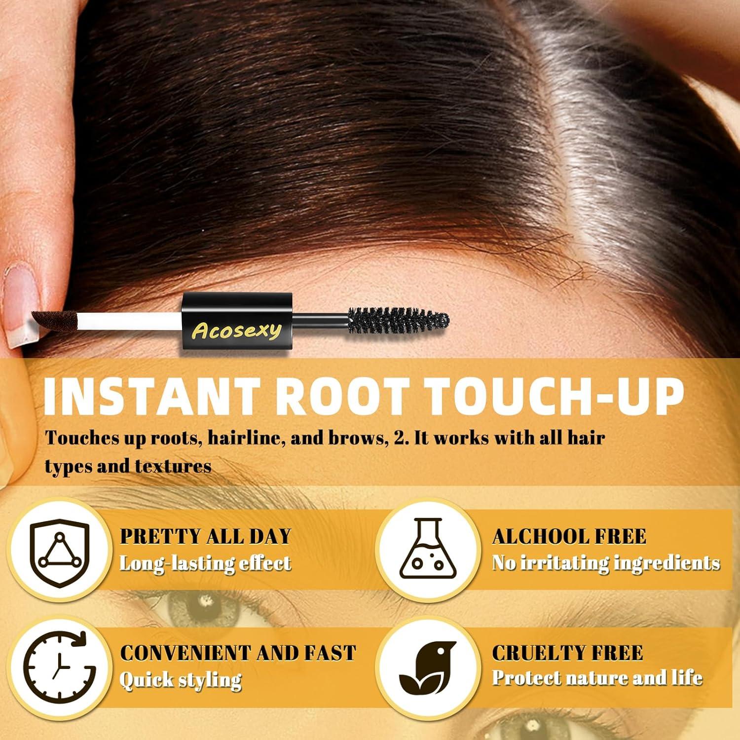 Tinte Temporal de Raíces Gris Acosexy - Marrón Oscuro 52 ml