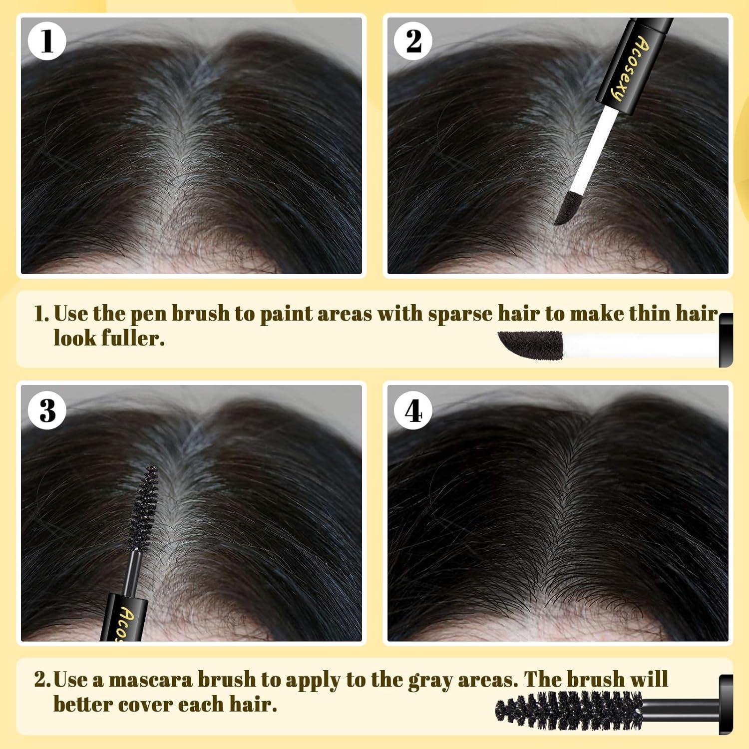 Tinte Temporal de Raíces Gris Acosexy - Marrón Oscuro 52 ml