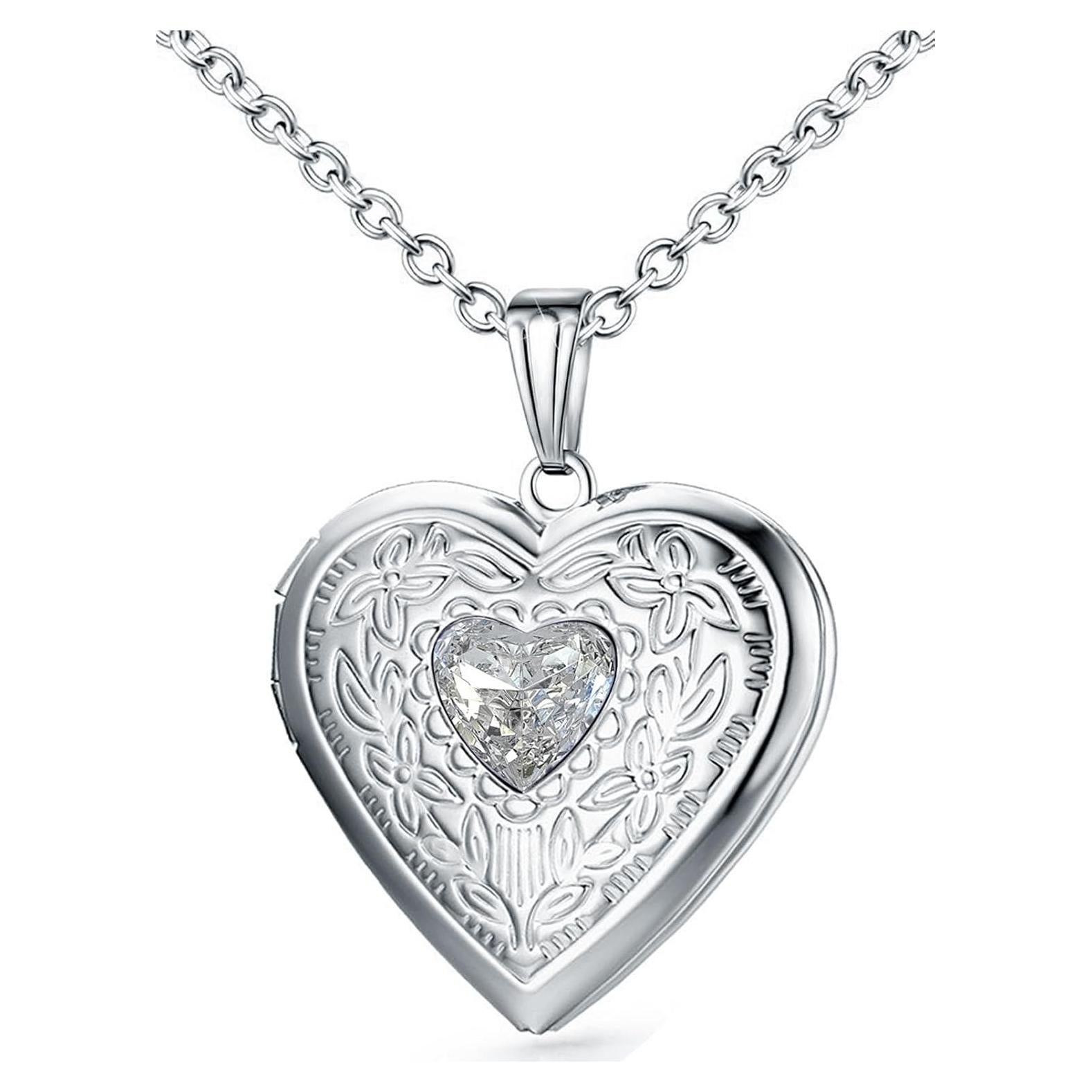 Collar Locket de Piedra de Nacimiento Hutou - Corazón 2.21cm