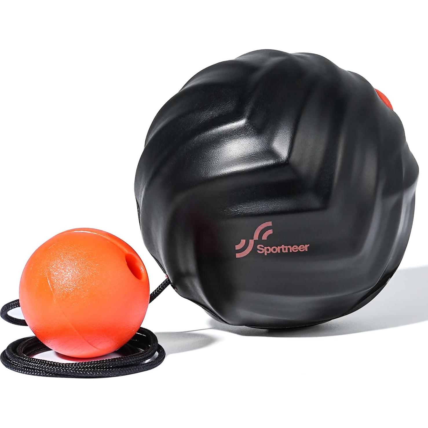 Bola de Masaje Sportneer con Cuerda, Terapia Miofascial Negra