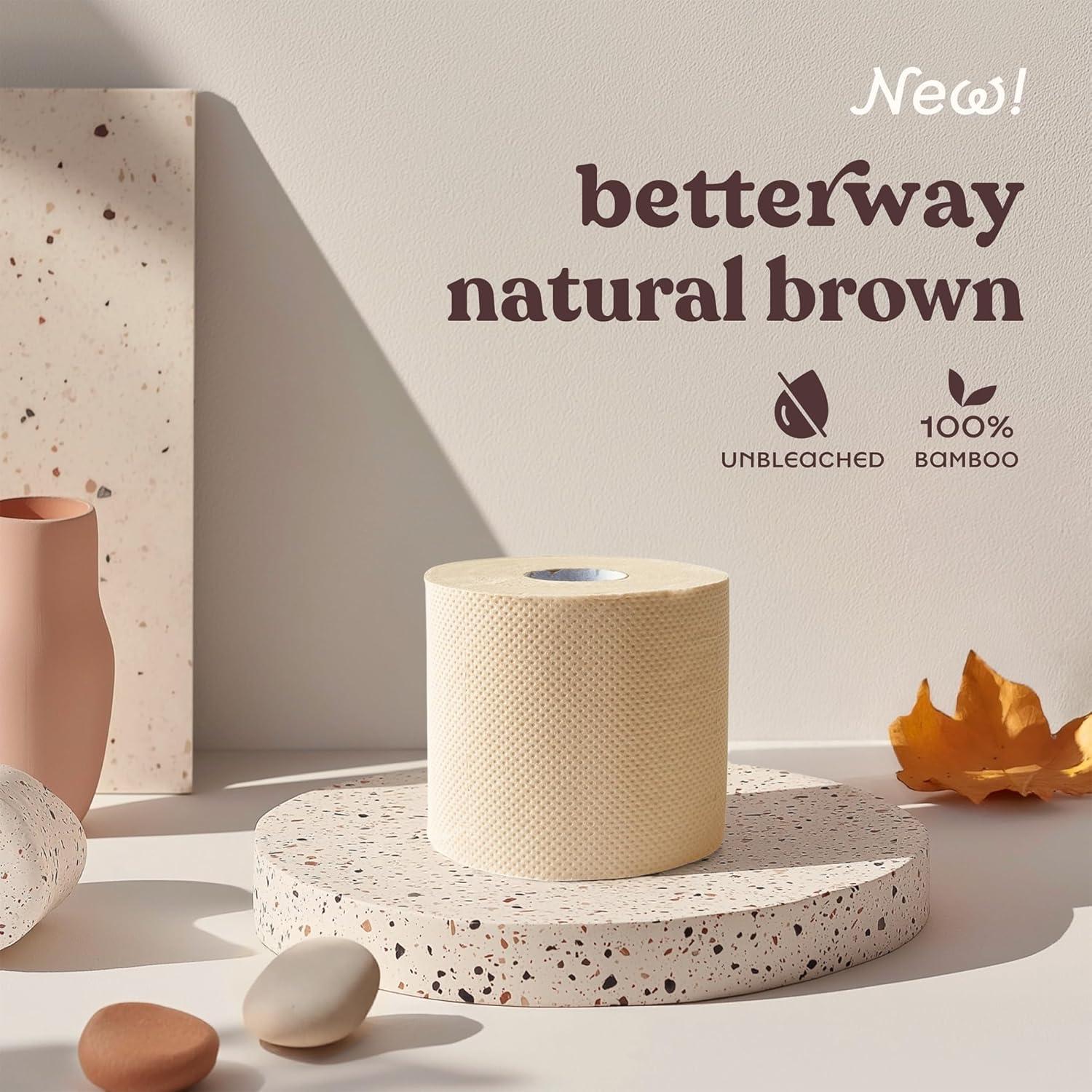 Papel Higiénico Ecológico de Bambú Betterway - 12 Rollos 360 Hojas