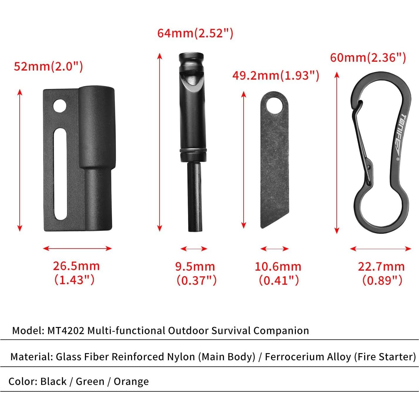 Iniciador de Fuego TONIFE MT4202 para Camping y Supervivencia