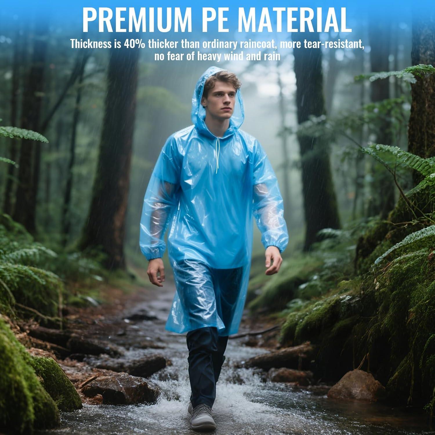 Paquete de 4 Ponchos de Lluvia Desechables GAOHUI Adultos