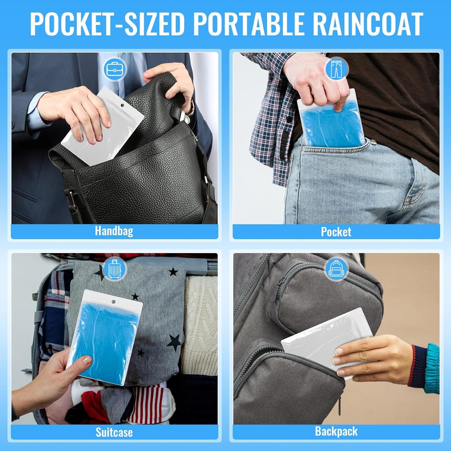 Paquete de 4 Ponchos de Lluvia Desechables GAOHUI Adultos