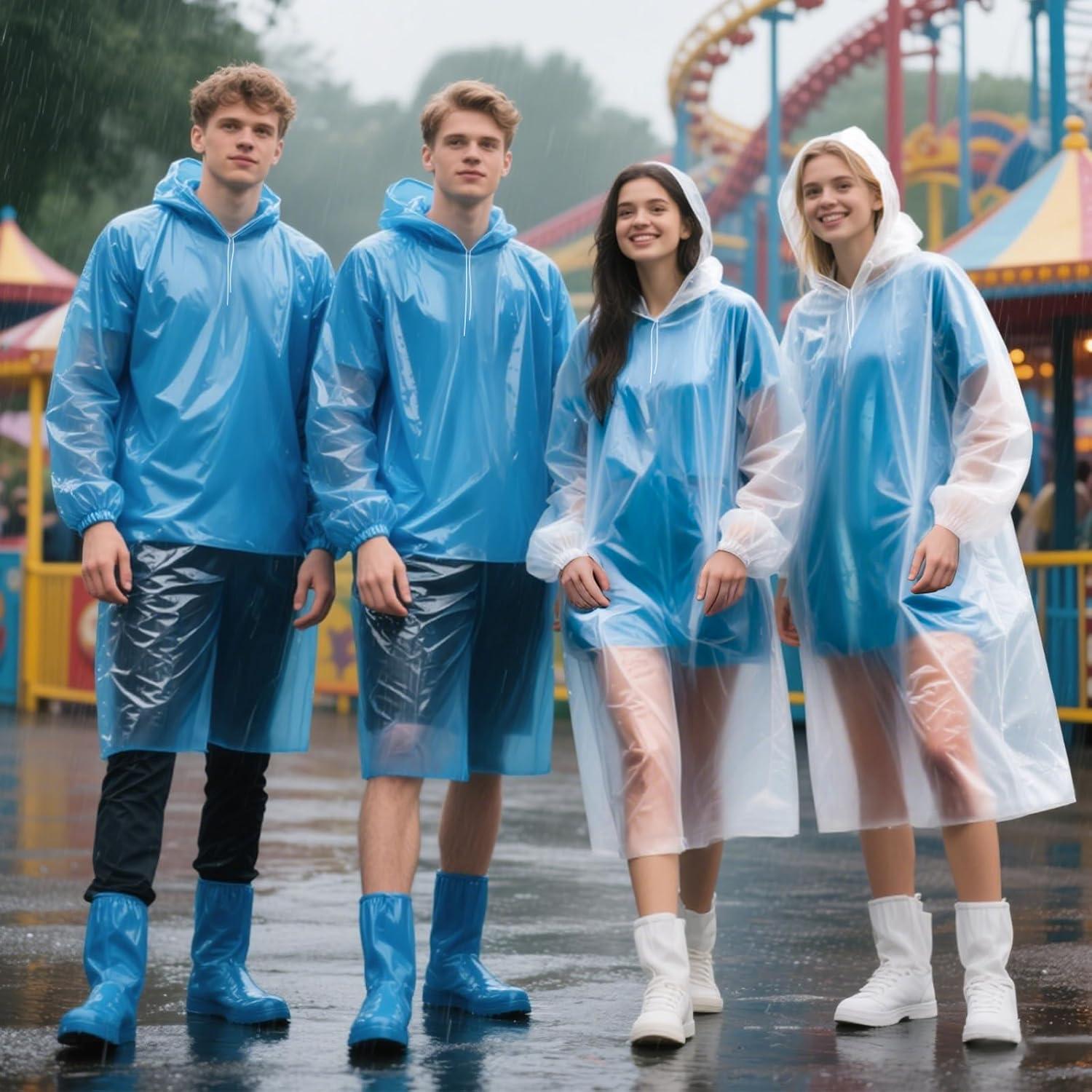 Paquete de 4 Ponchos de Lluvia Desechables GAOHUI Adultos