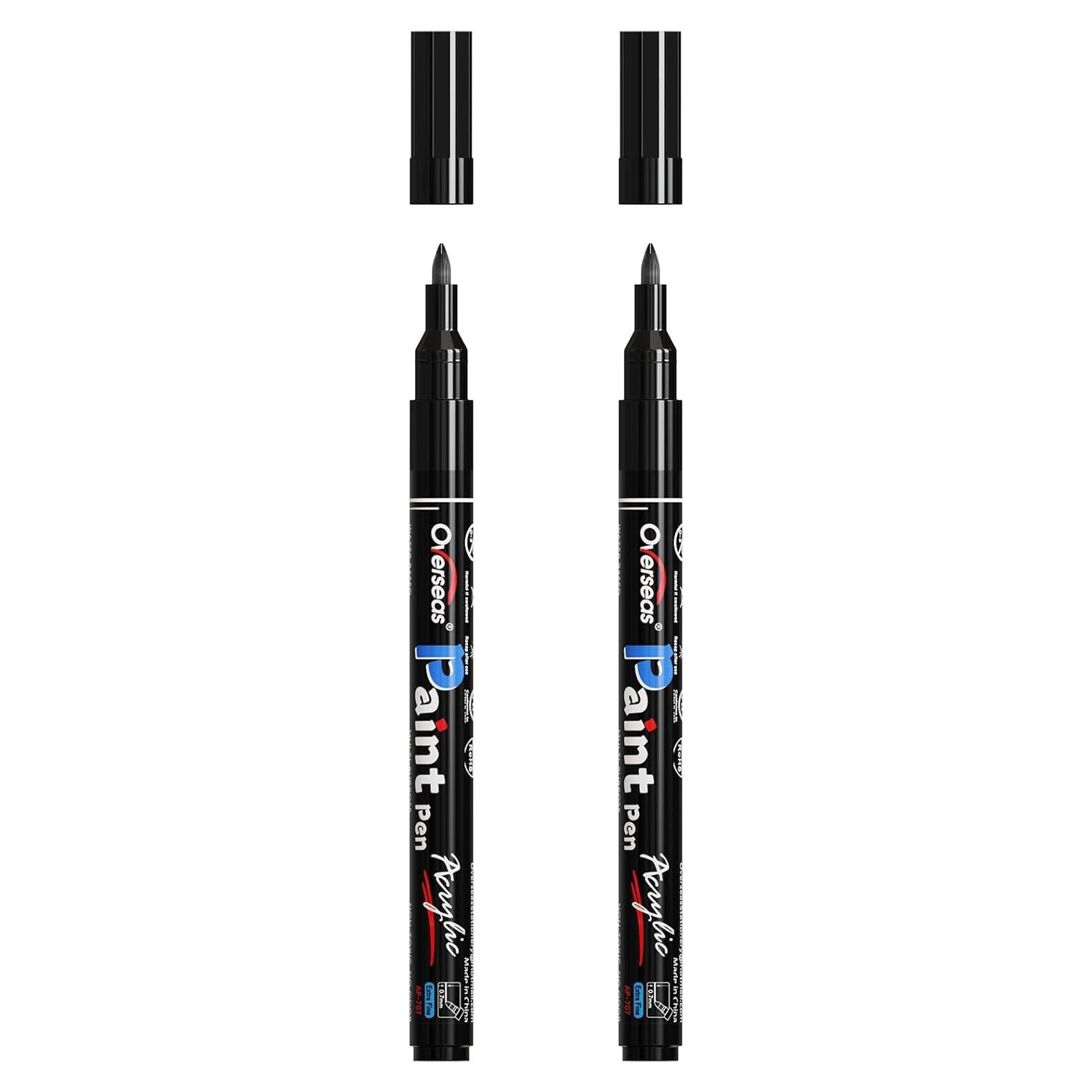 Marcadores de Pintura Acrílica Negra Overseas 0.7mm Punta Fina