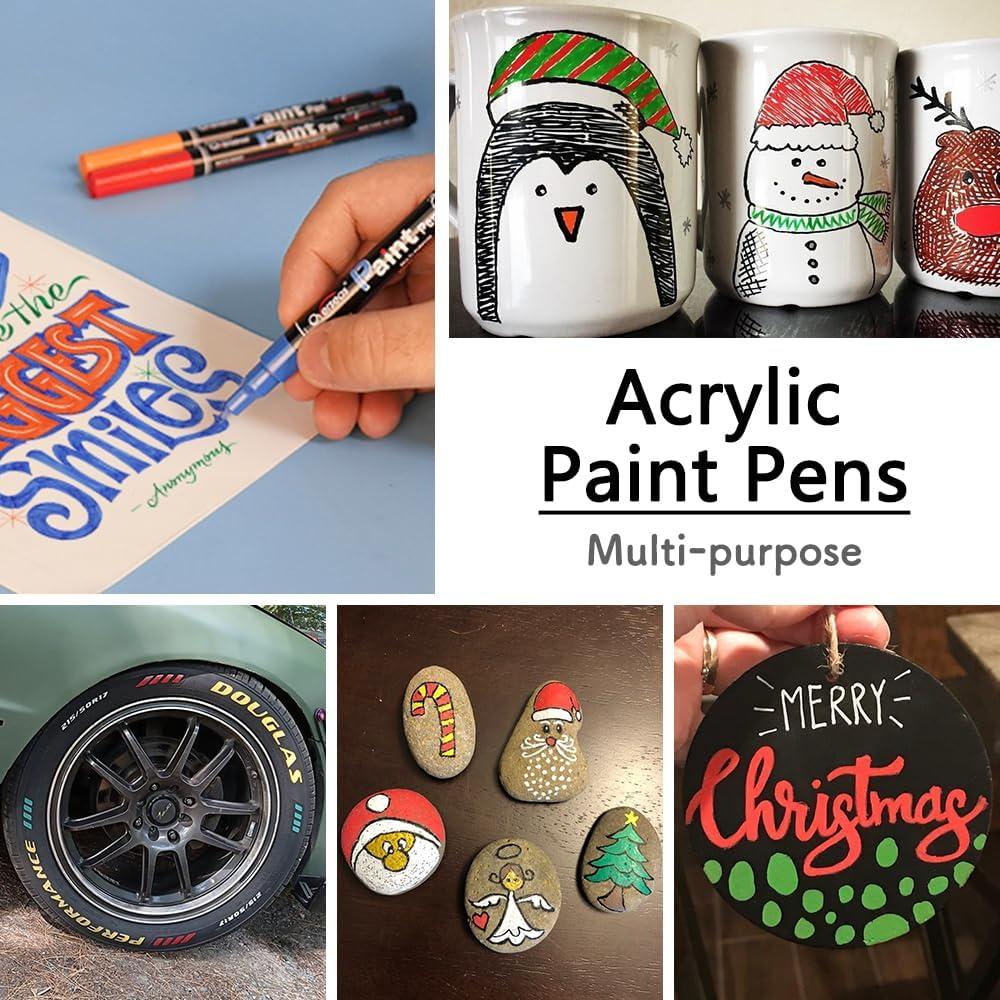 Marcadores de Pintura Acrílica Negra Overseas 0.7mm Punta Fina