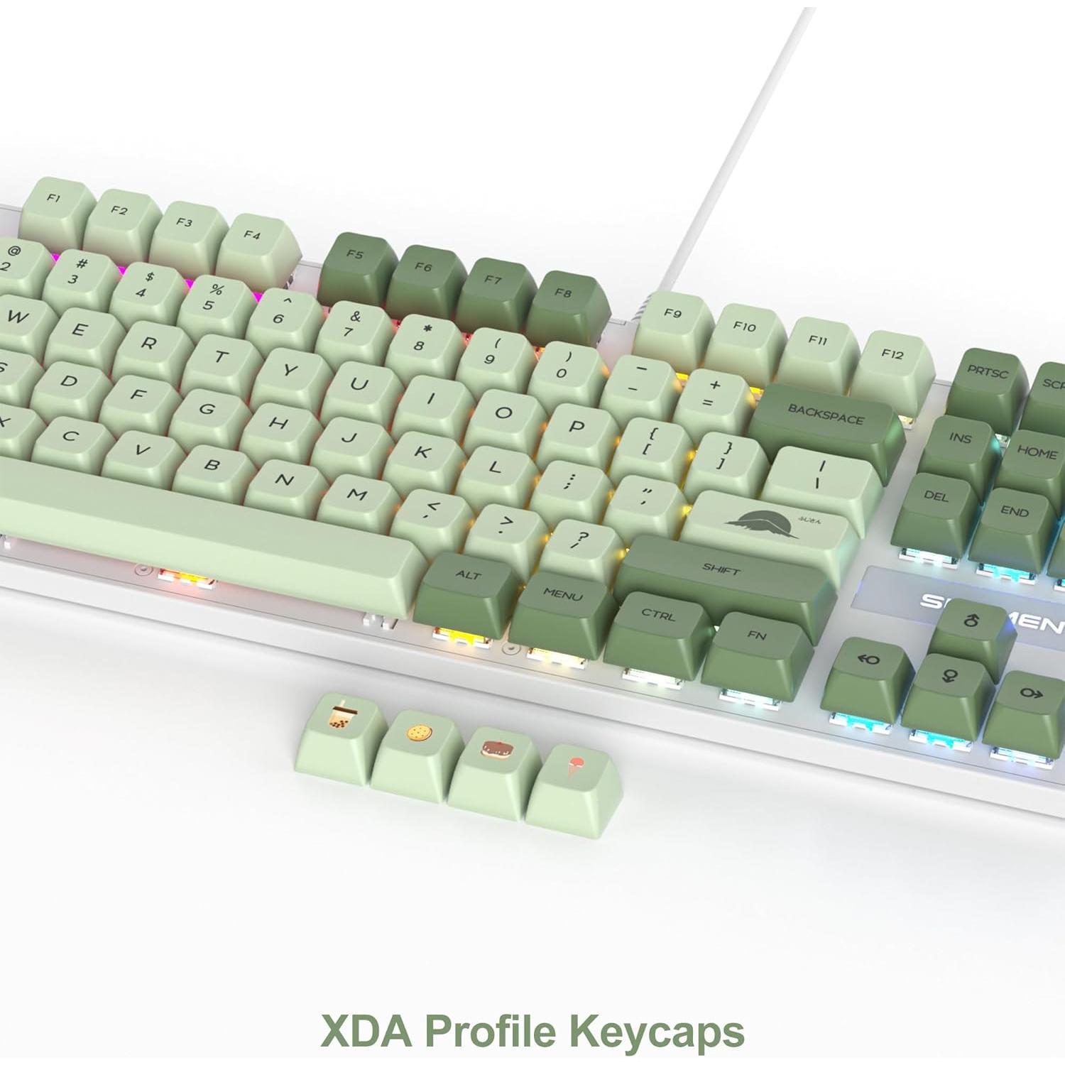 Teclado Mecánico Fogruaden 104 Teclas RGB Verde Matcha