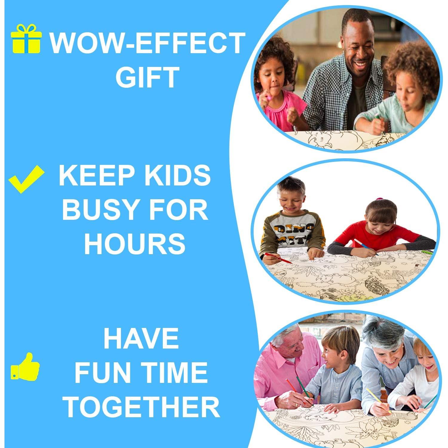 Póster Gigante para Colorear ALEX Art - Animales de la Jungla 98x68 cm