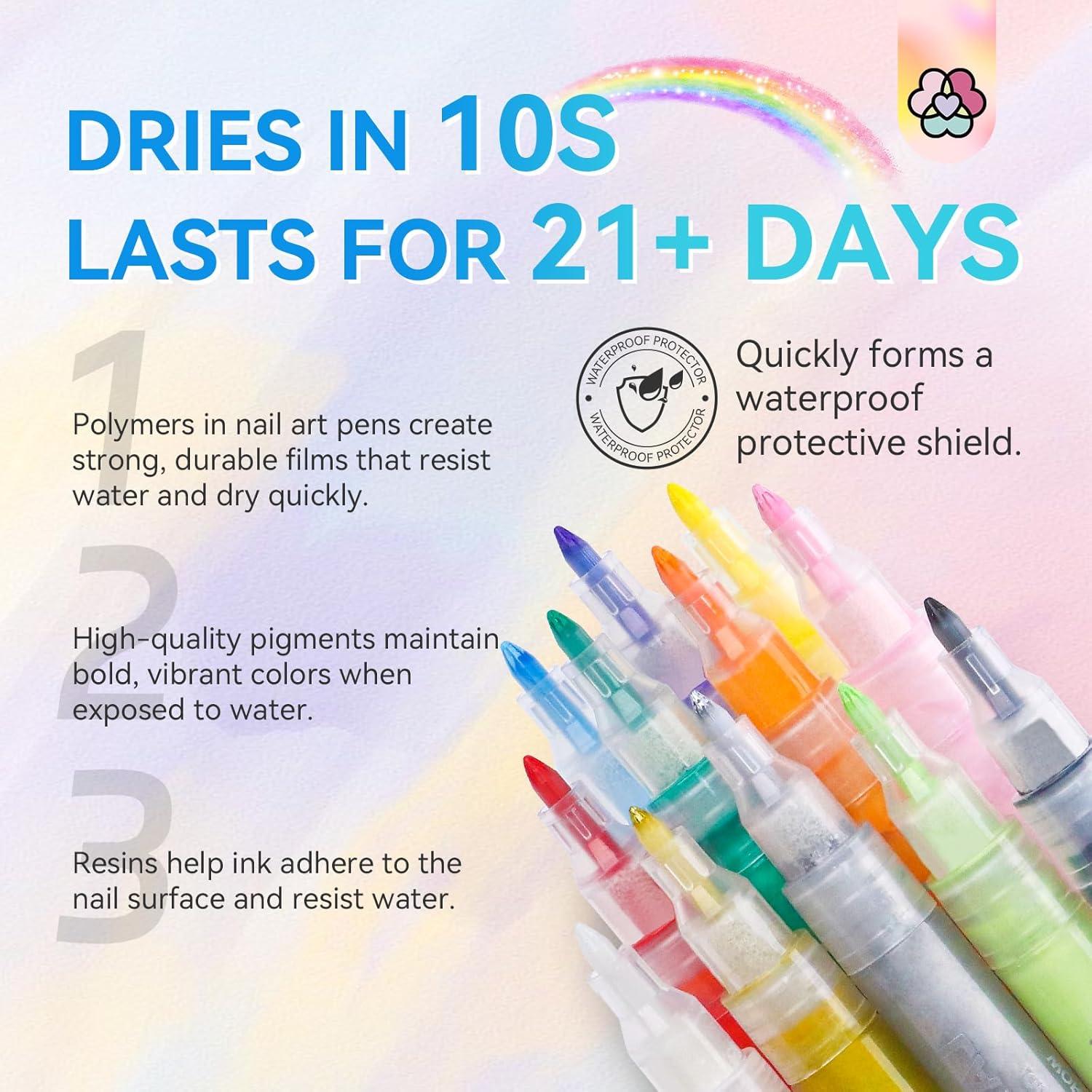 Set de 12 Lápices para Arte de Uñas Saviland - Colores Vibrantes