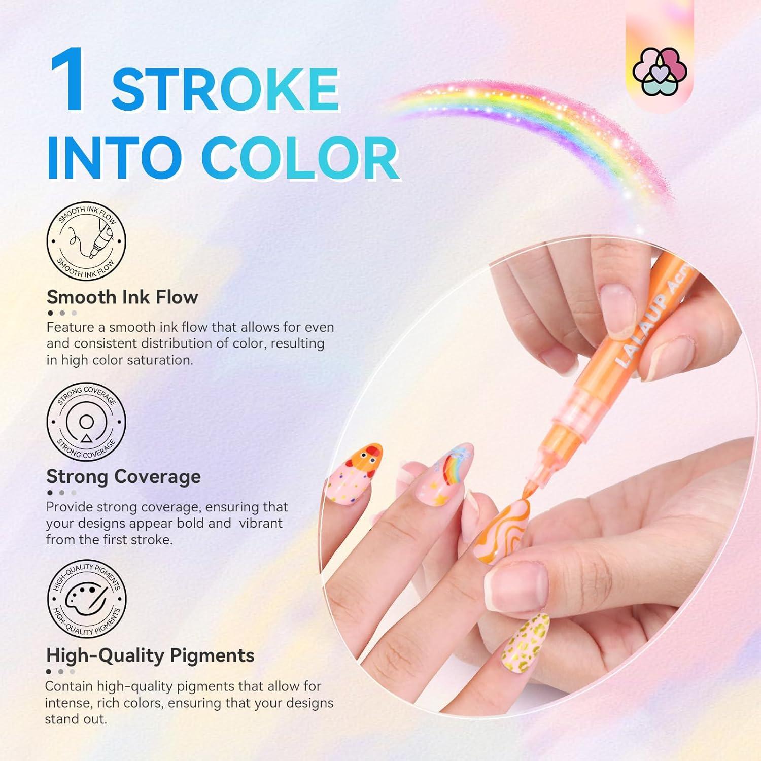 Set de 12 Lápices para Arte de Uñas Saviland - Colores Vibrantes