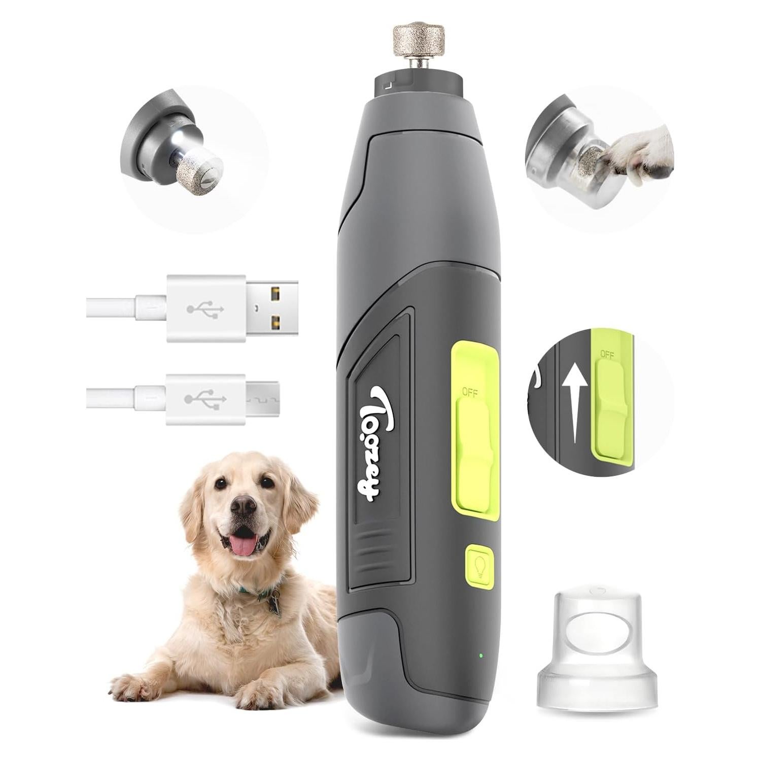 Cortador de Uñas Eléctrico para Perros Toozey MJQ002 - 3 Velocidades