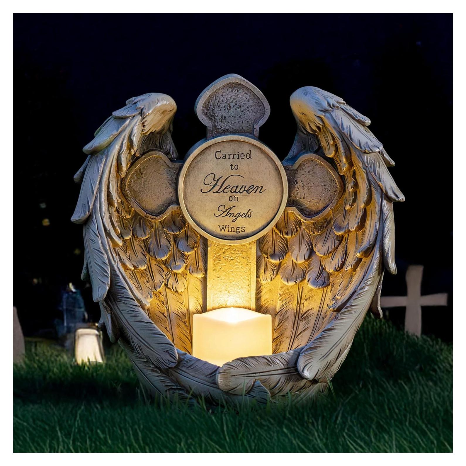 Luces de Jardín Solar Candieslife Alas de Ángel 30.48 cm