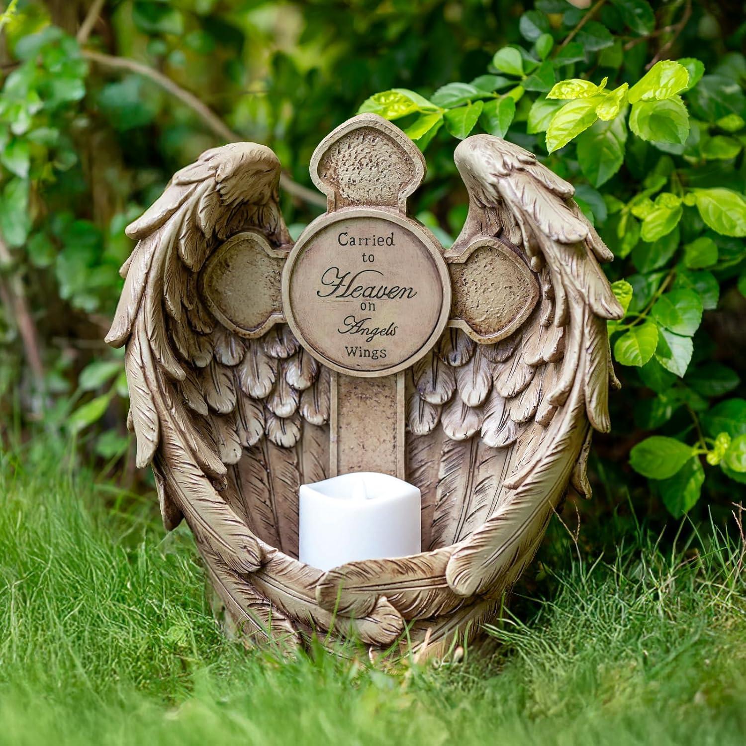 Luces de Jardín Solar Candieslife Alas de Ángel 30.48 cm