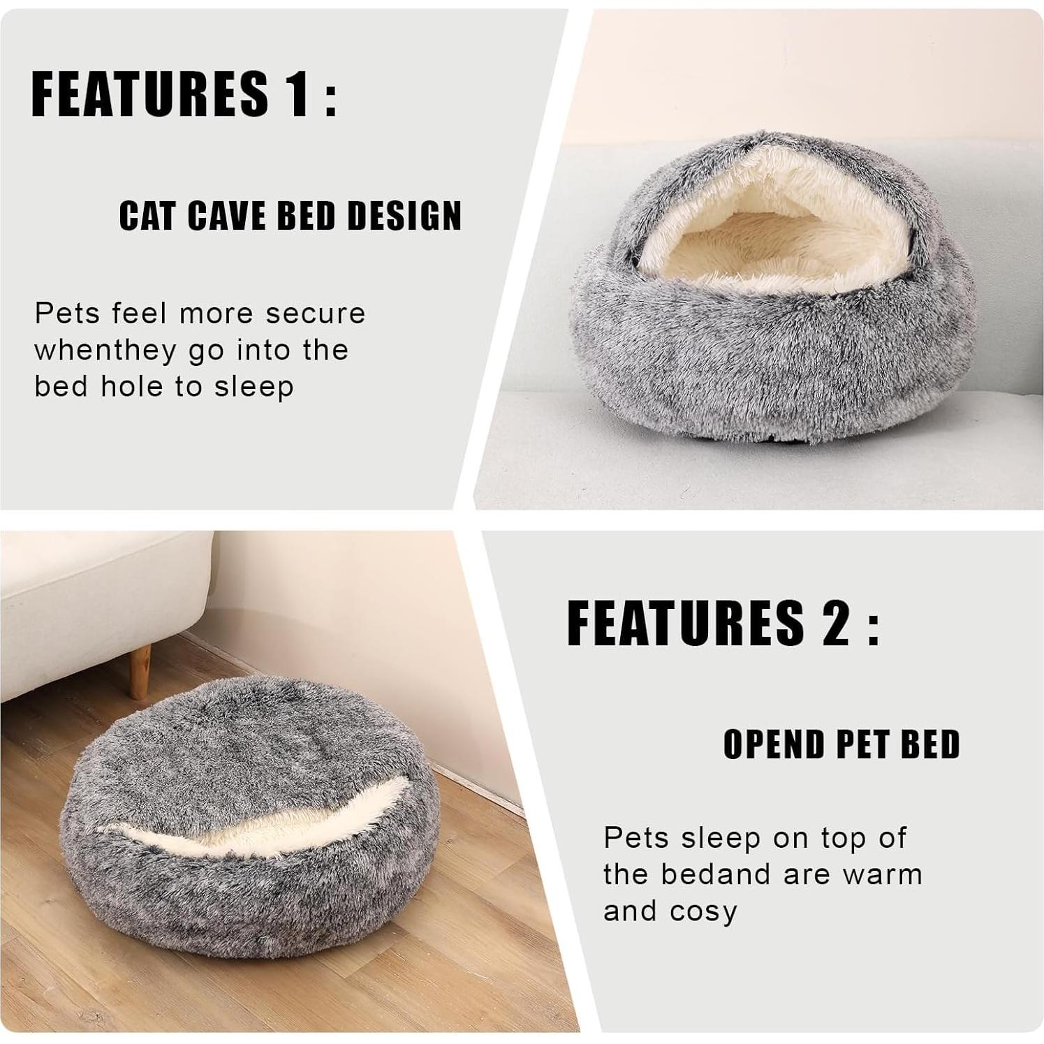 Cama para Gatos y Perros Pequeños FORMYCATIE 50.8x50.8cm Gris