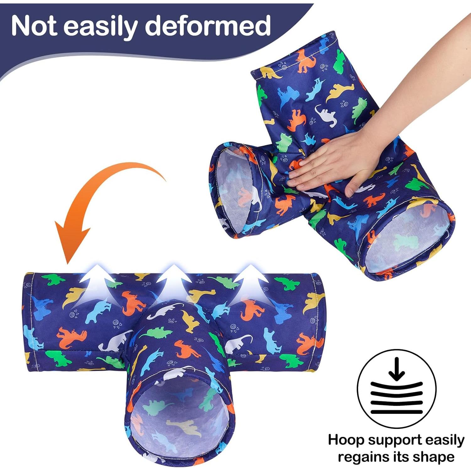 Túnel Lavable 3 Vías Bienbee para Cobayas y Conejos - Azul Dinosaurios