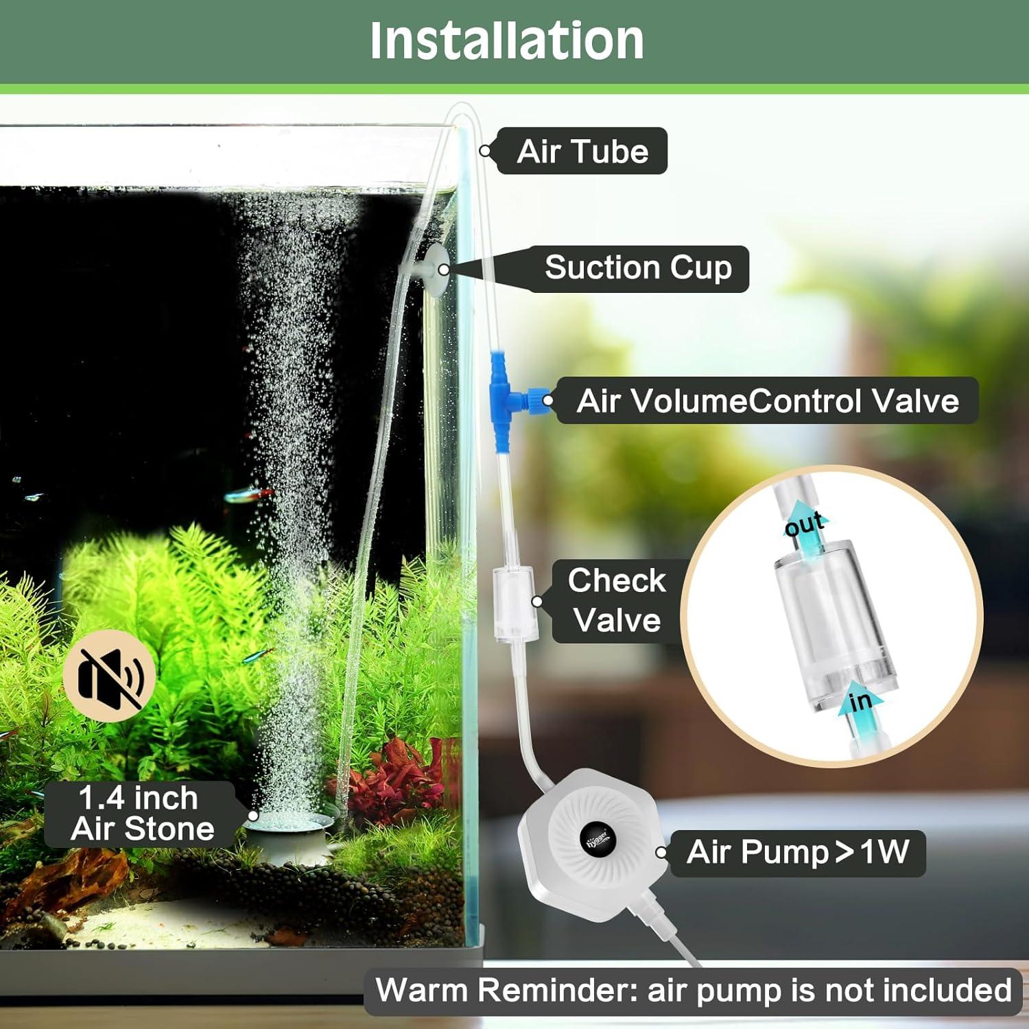 Piedra de Aire Nano Hygger 1.4" para Acuario Silenciosa