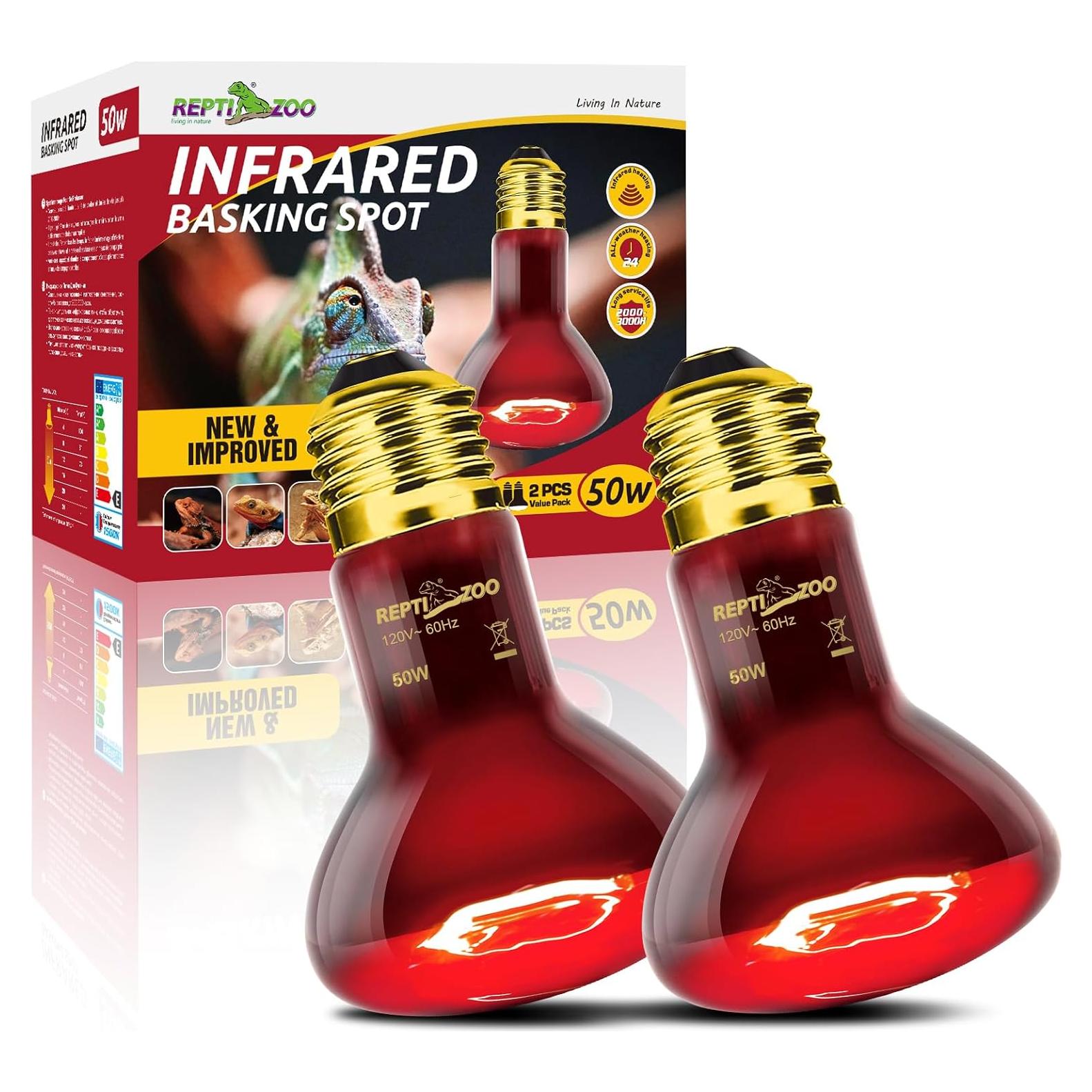 Lámpara de Calor Infrarroja REPTI ZOO 50W para Reptiles y Aves