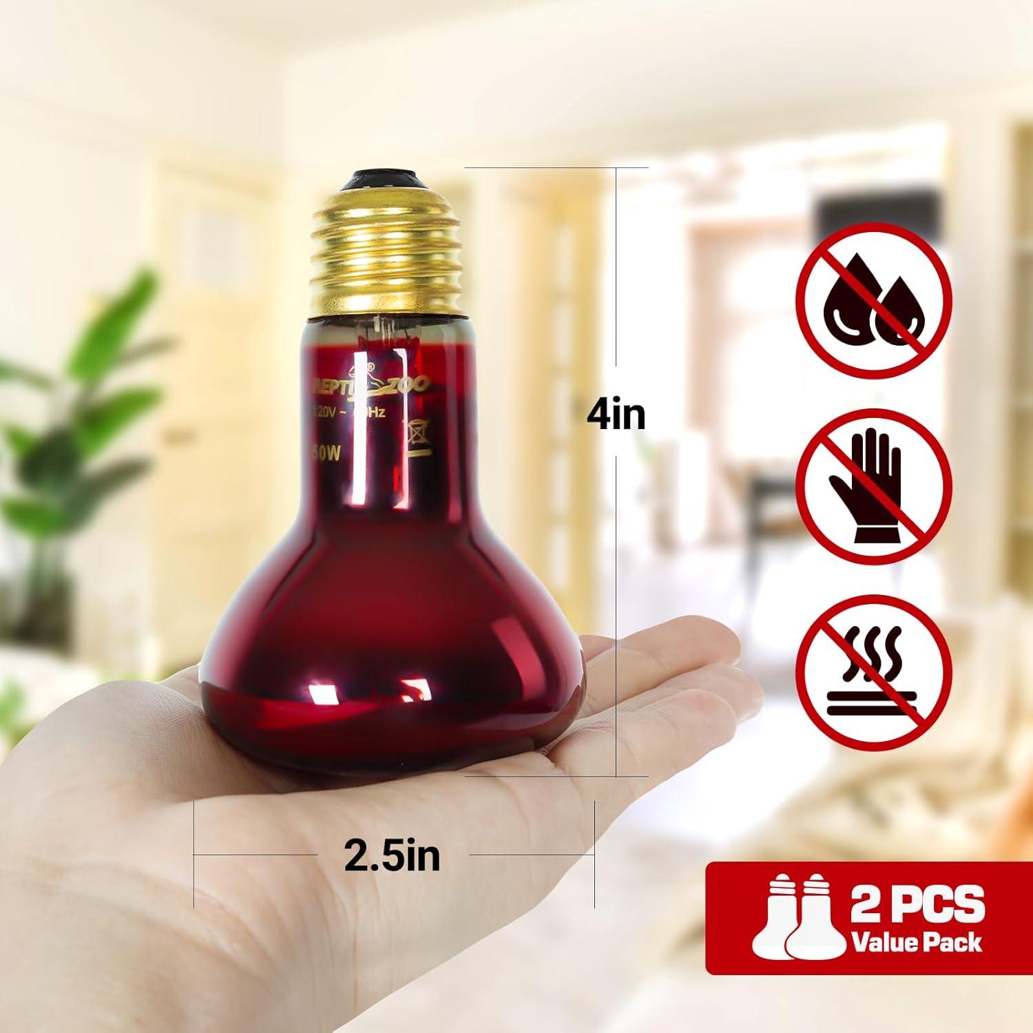 Lámpara de Calor Infrarroja REPTI ZOO 50W para Reptiles y Aves