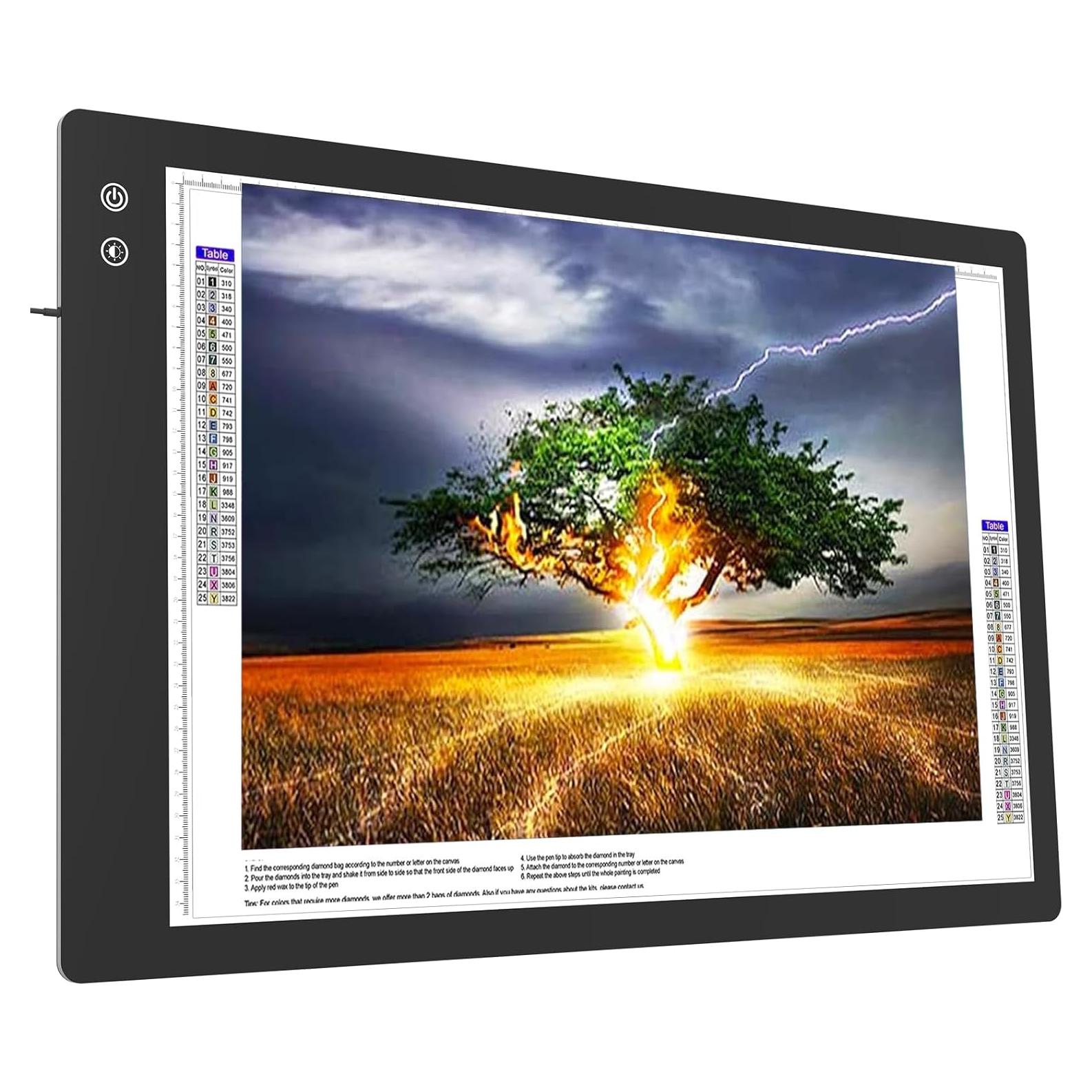 Tablero de Luz LED A1 TOHETO Recargable 90x60cm 3 Colores