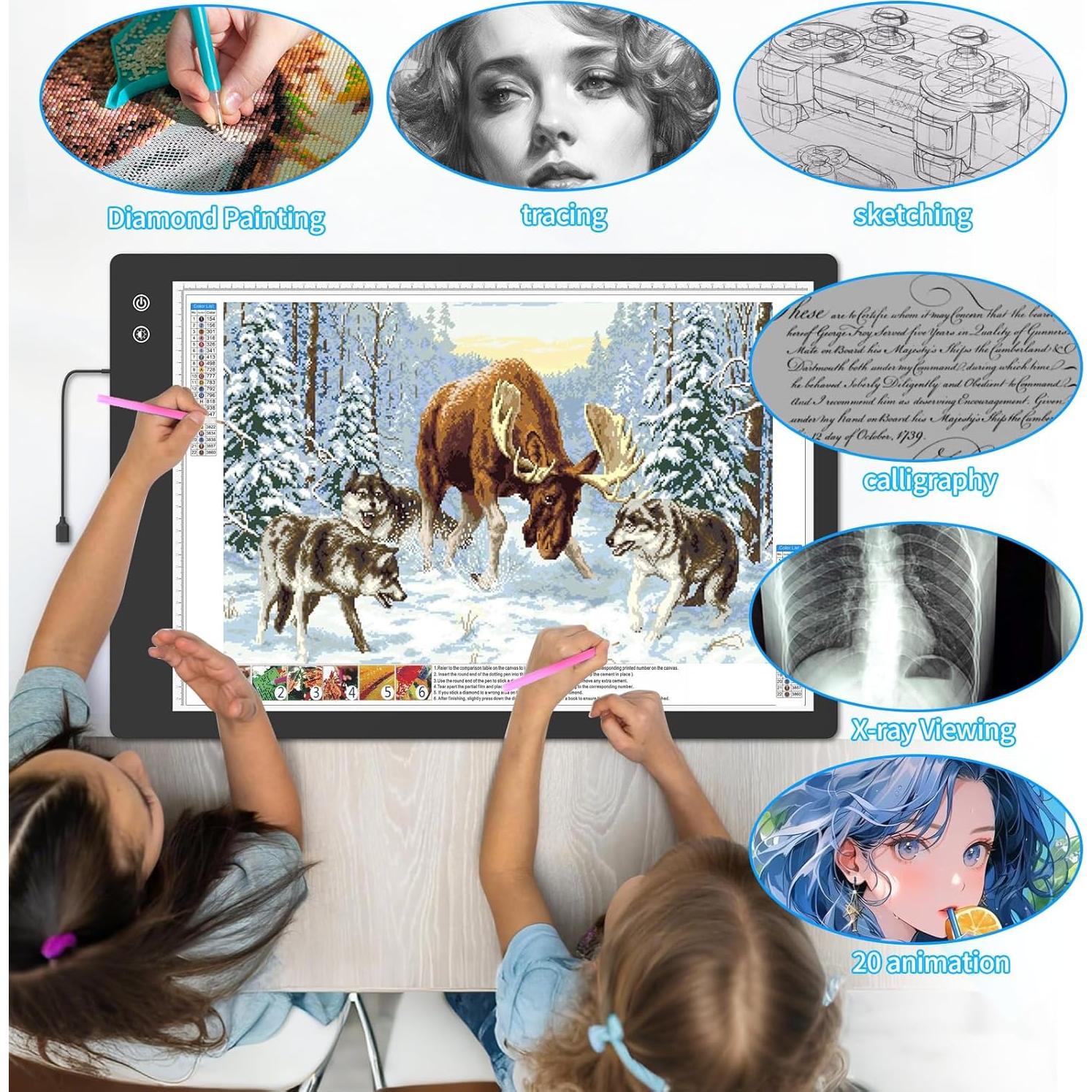 Tablero de Luz LED A1 TOHETO Recargable 90x60cm 3 Colores