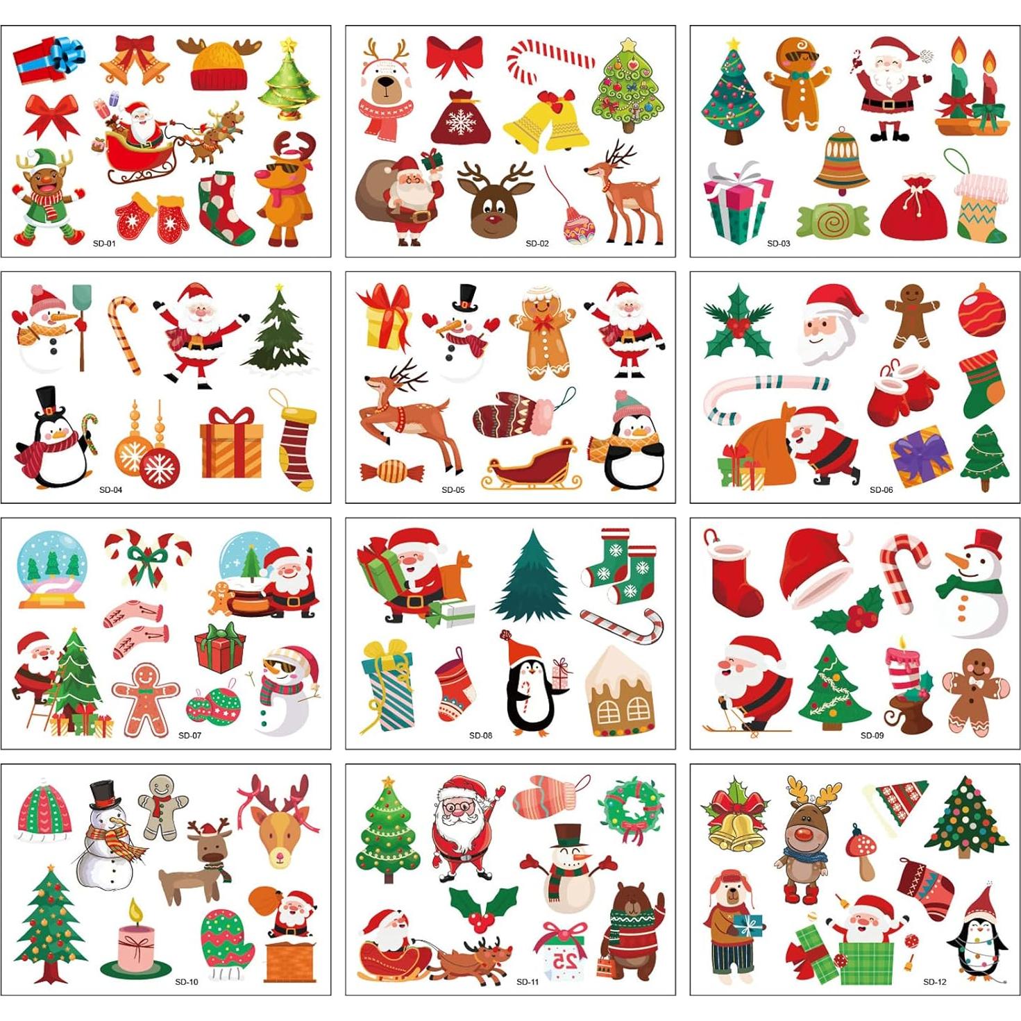 Tatuajes Temporales de Navidad Apeso - 24 Hojas para Niños