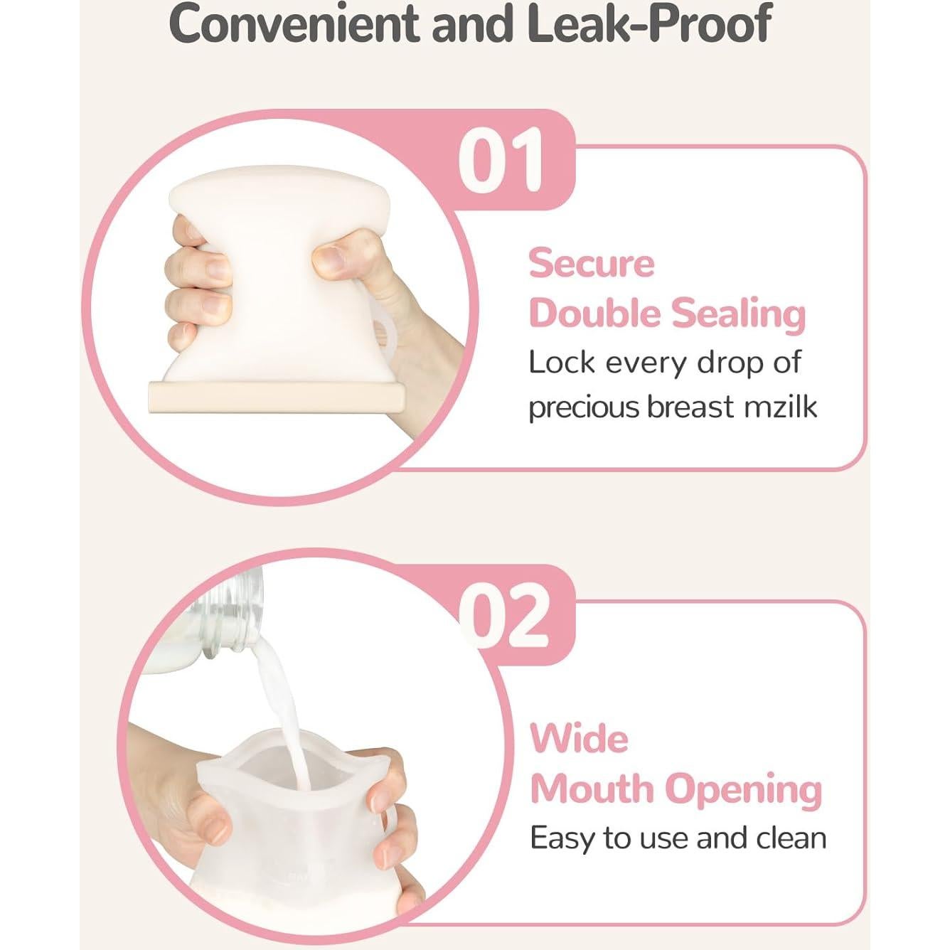 Bolsas Reutilizables JellyRuru para Almacenamiento de Leche 250ml