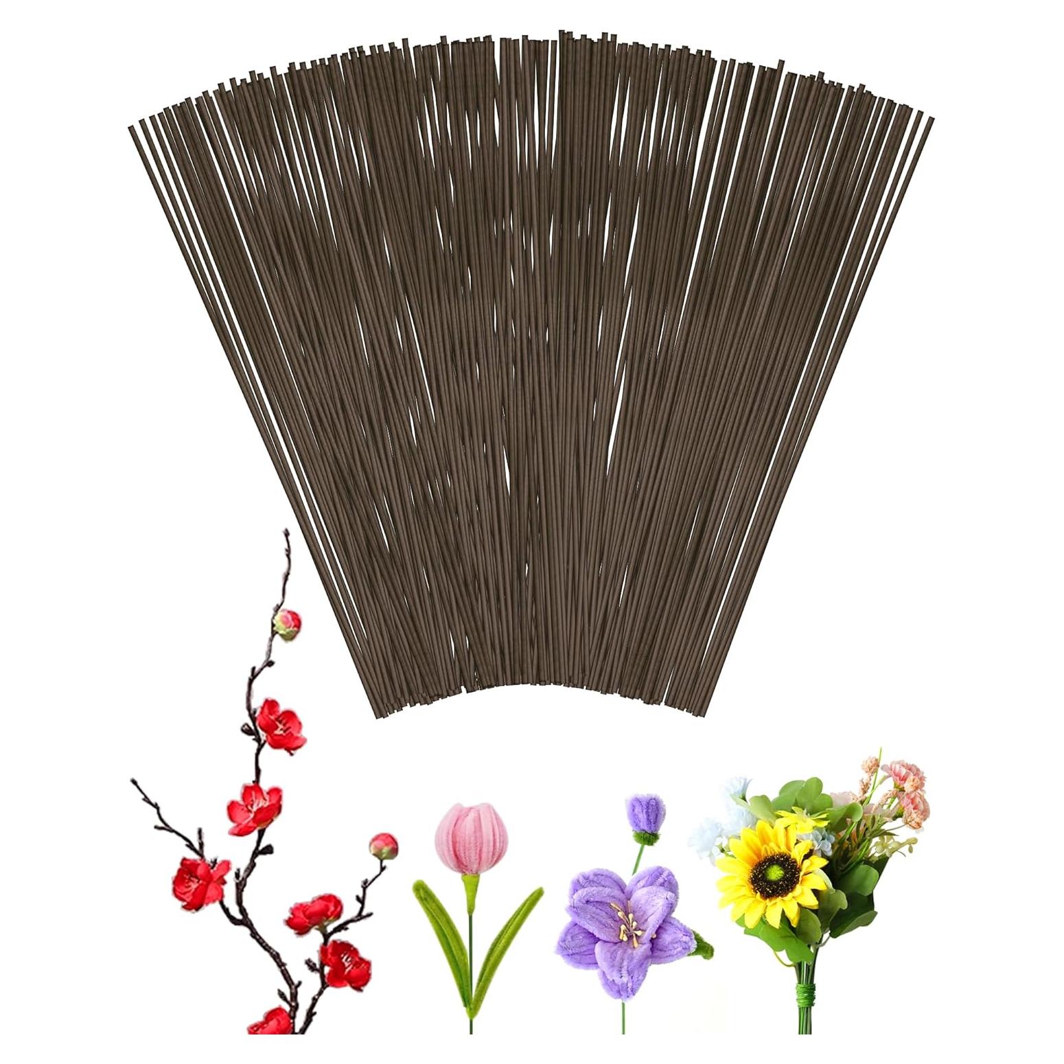 100 Alambres Florales Marrones 18 Gauge FIVEIZERO para Manualidades