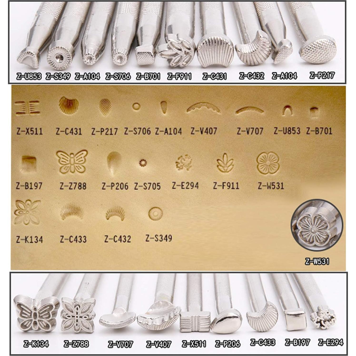 Juego de Herramientas de Estampado de Cuero Houlibify 21 PCS