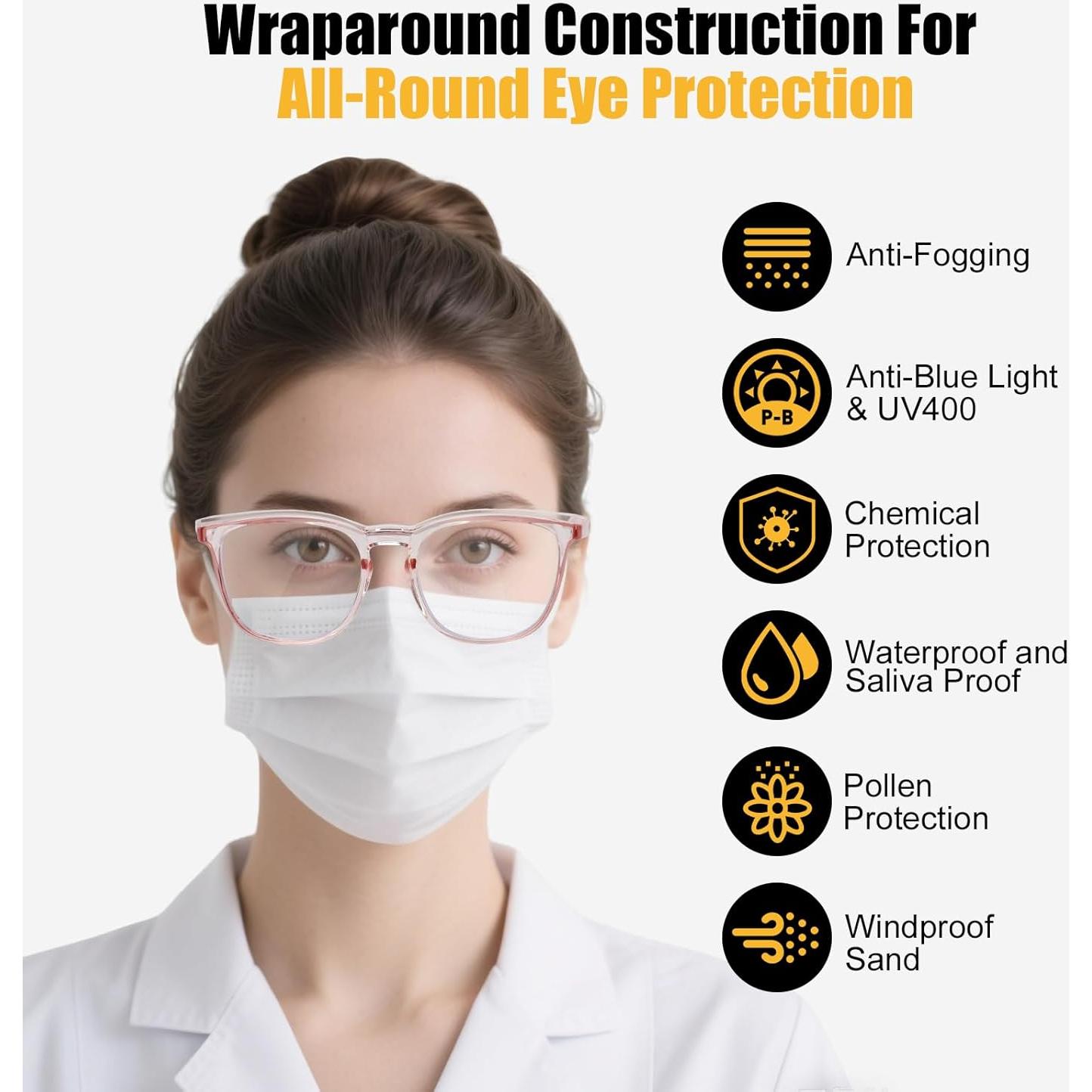 Gafas de Seguridad Antivaho KeeiZoes - Paquete de 4, UV400