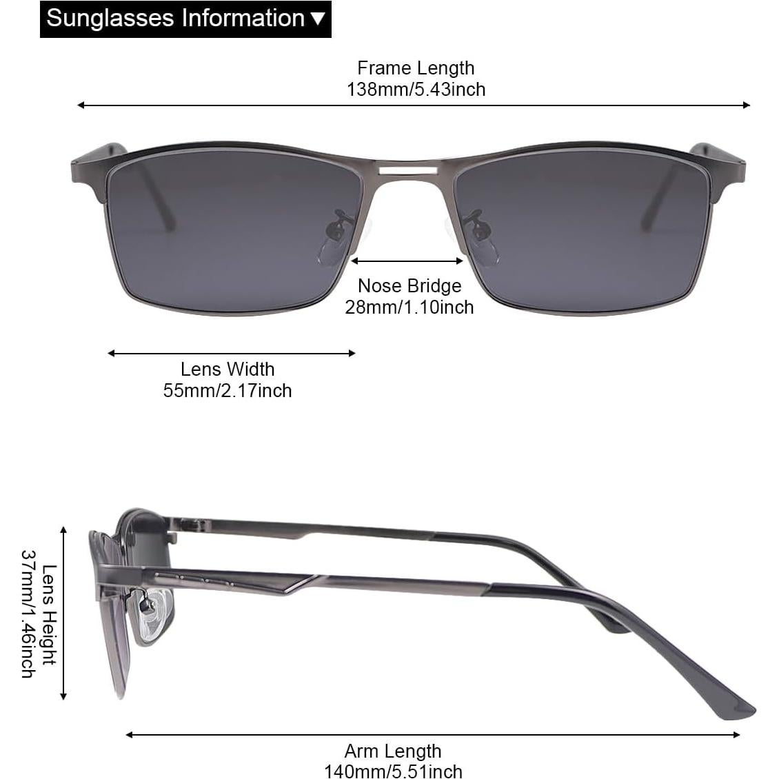 Gafas de sol polarizadas MIRYEA para miopía UV400 unisex