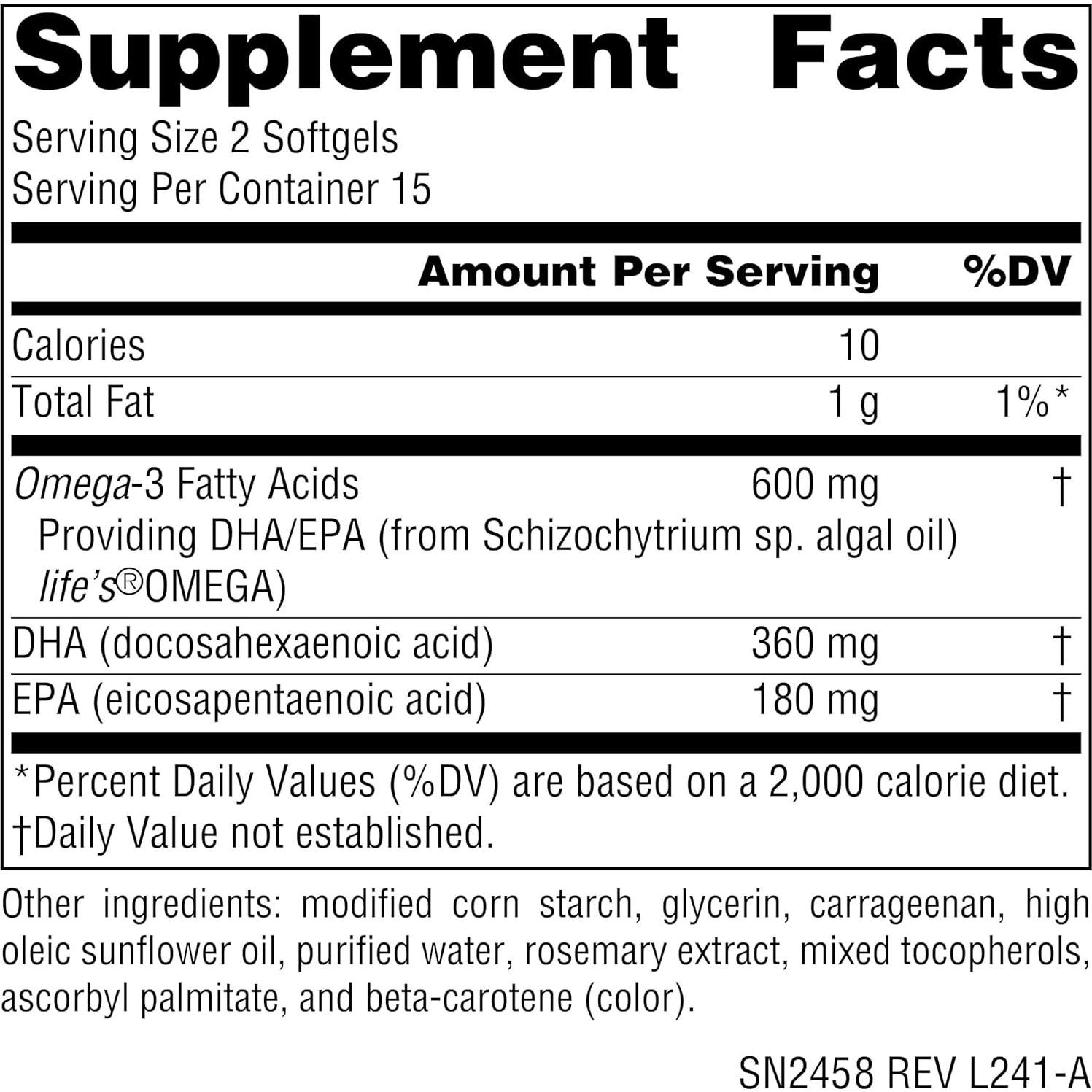 Omega-3s Veganos Source Naturals 300 mg - 30 Gelatinas Blandas