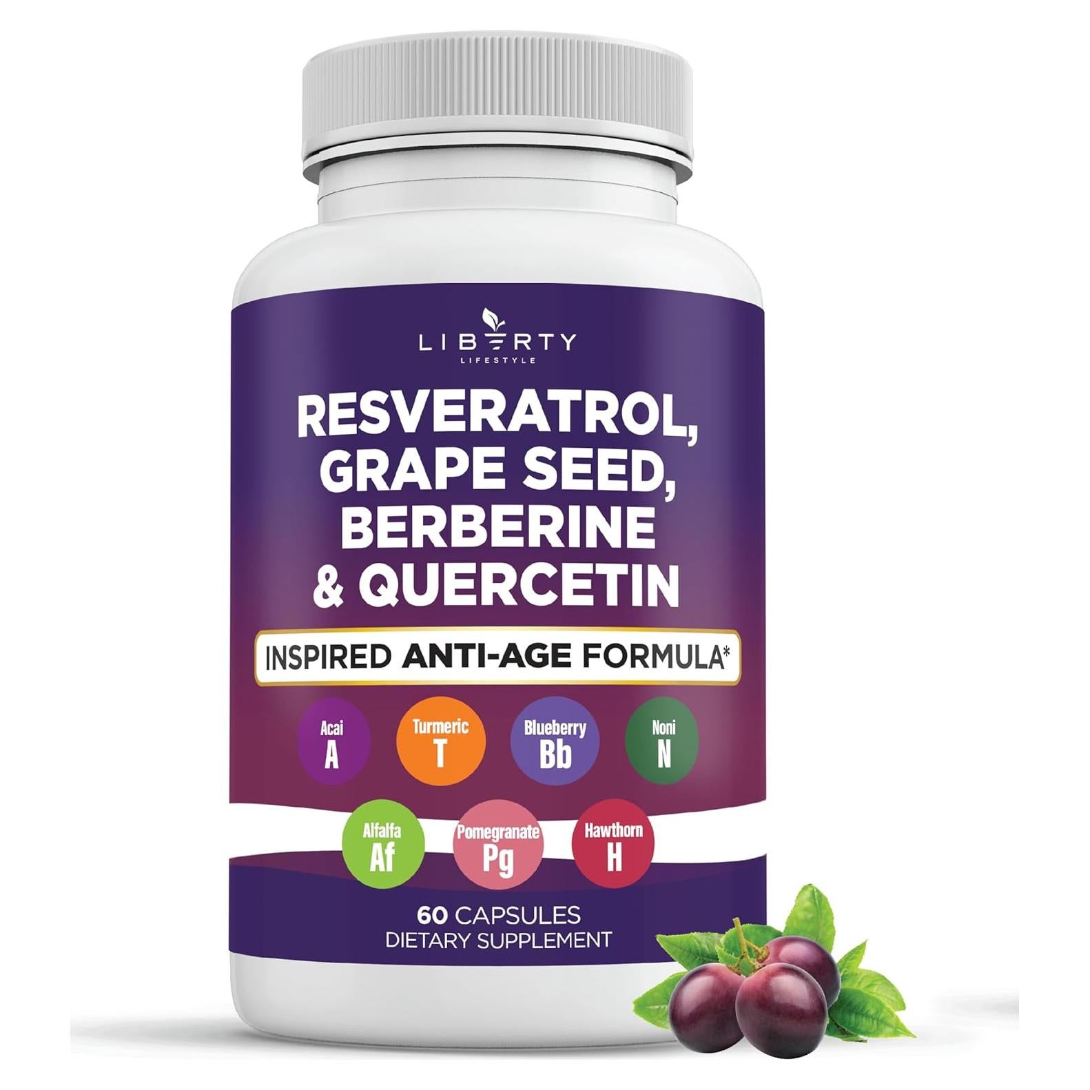 Suplemento de Resveratrol y Berberina Liberty 60 Cápsulas