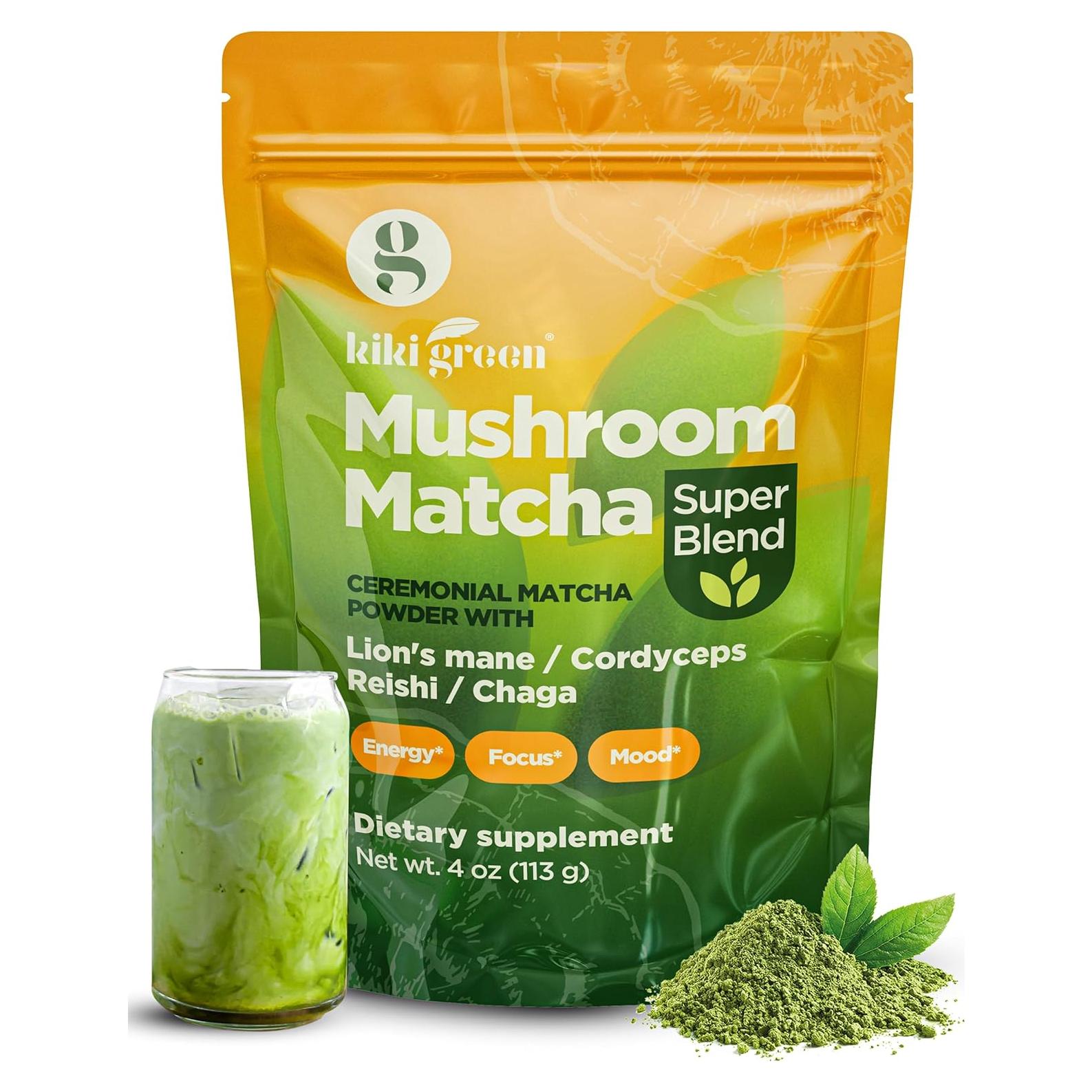 KIKI Polvo de Matcha de Hongo Verde 113.4 g - Energía y Enfoque