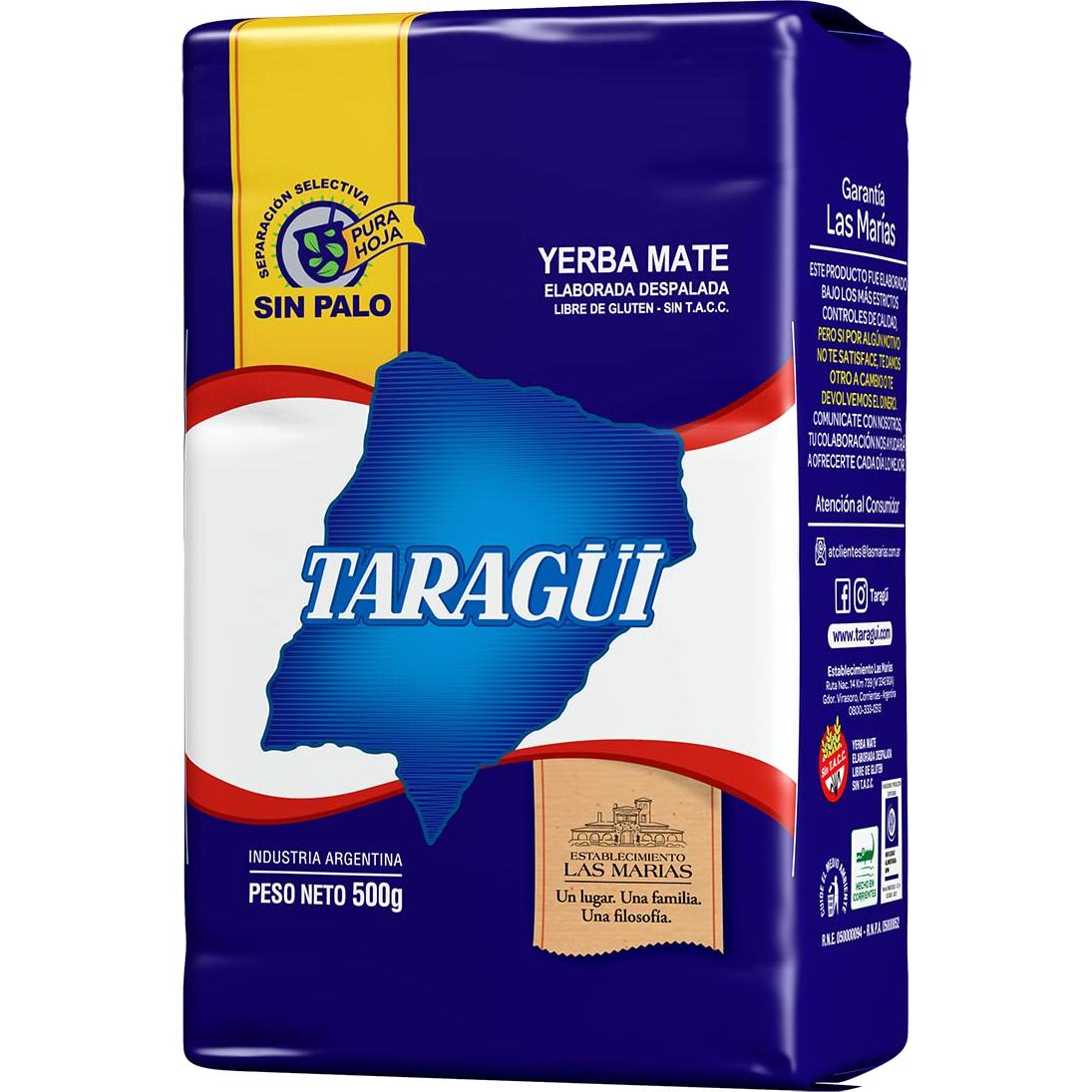Yerba Mate Taragüi Sin Tallos 500g - Calidad Premium Argentina