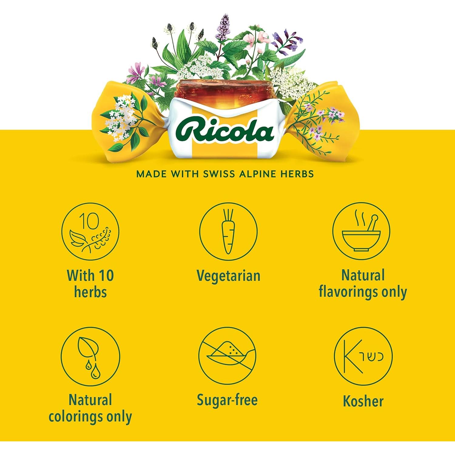 Gotas para la Garganta Ricola Original Suizo - 9 Pastillas