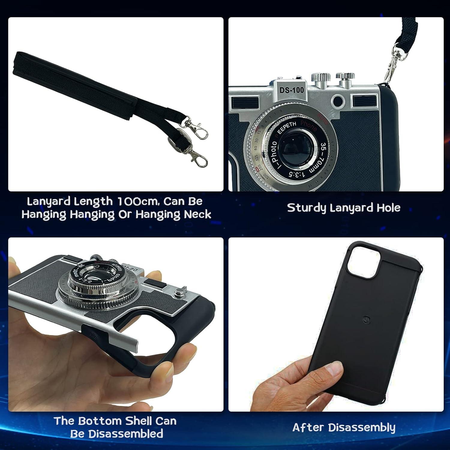 Funda de Teléfono Mscomft para iPhone 11/12 Pro Max - Diseño Cámara Vintage 3D