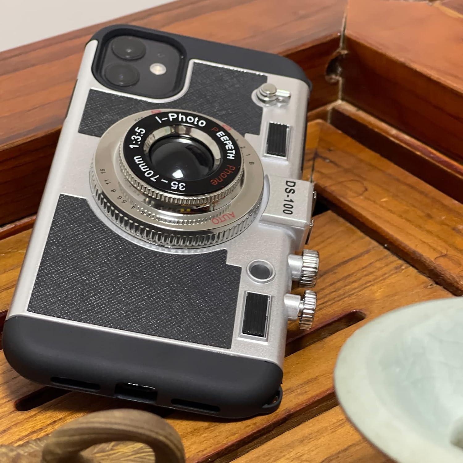 Funda de Teléfono Mscomft para iPhone 11/12 Pro Max - Diseño Cámara Vintage 3D