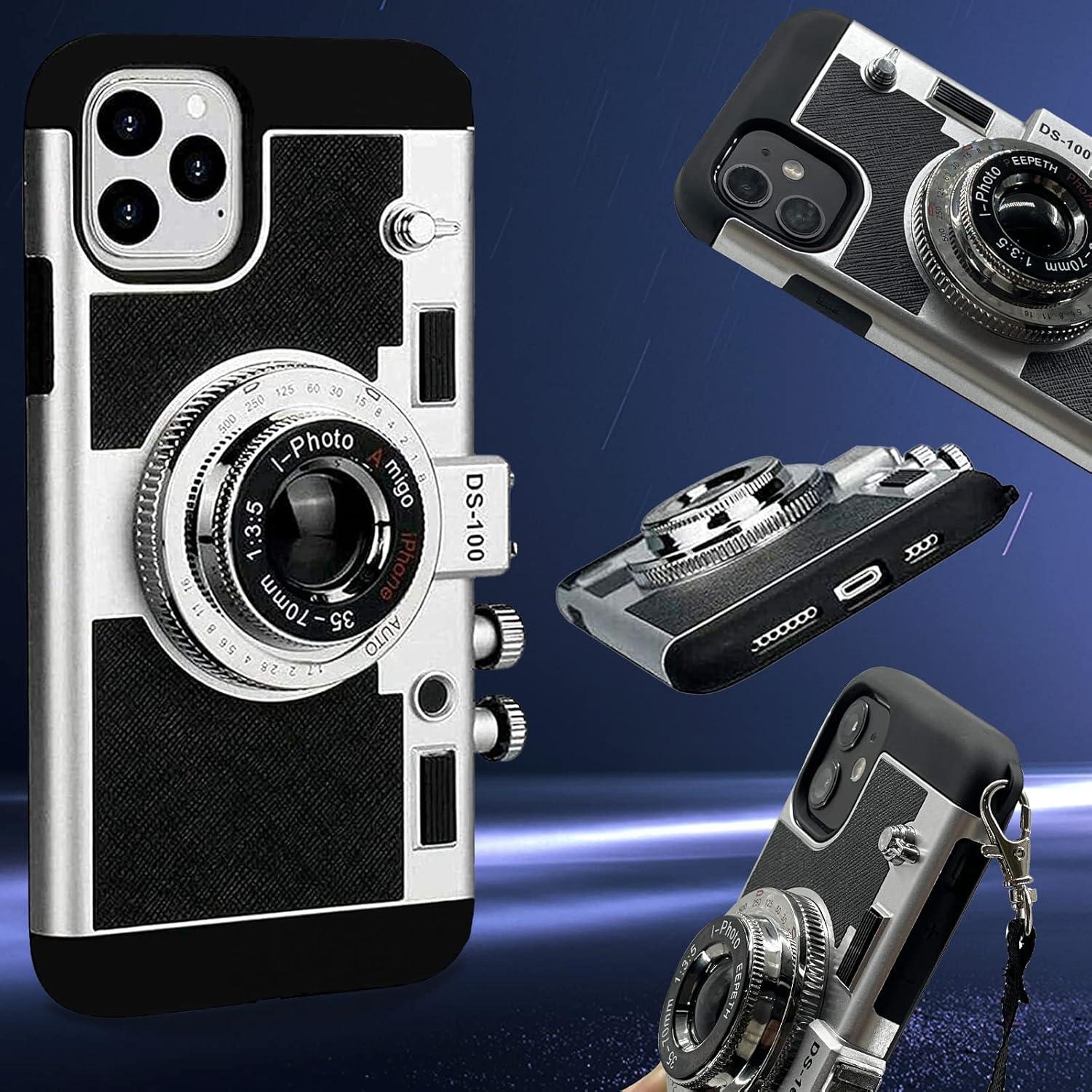 Funda de Teléfono Mscomft para iPhone 11/12 Pro Max - Diseño Cámara Vintage 3D