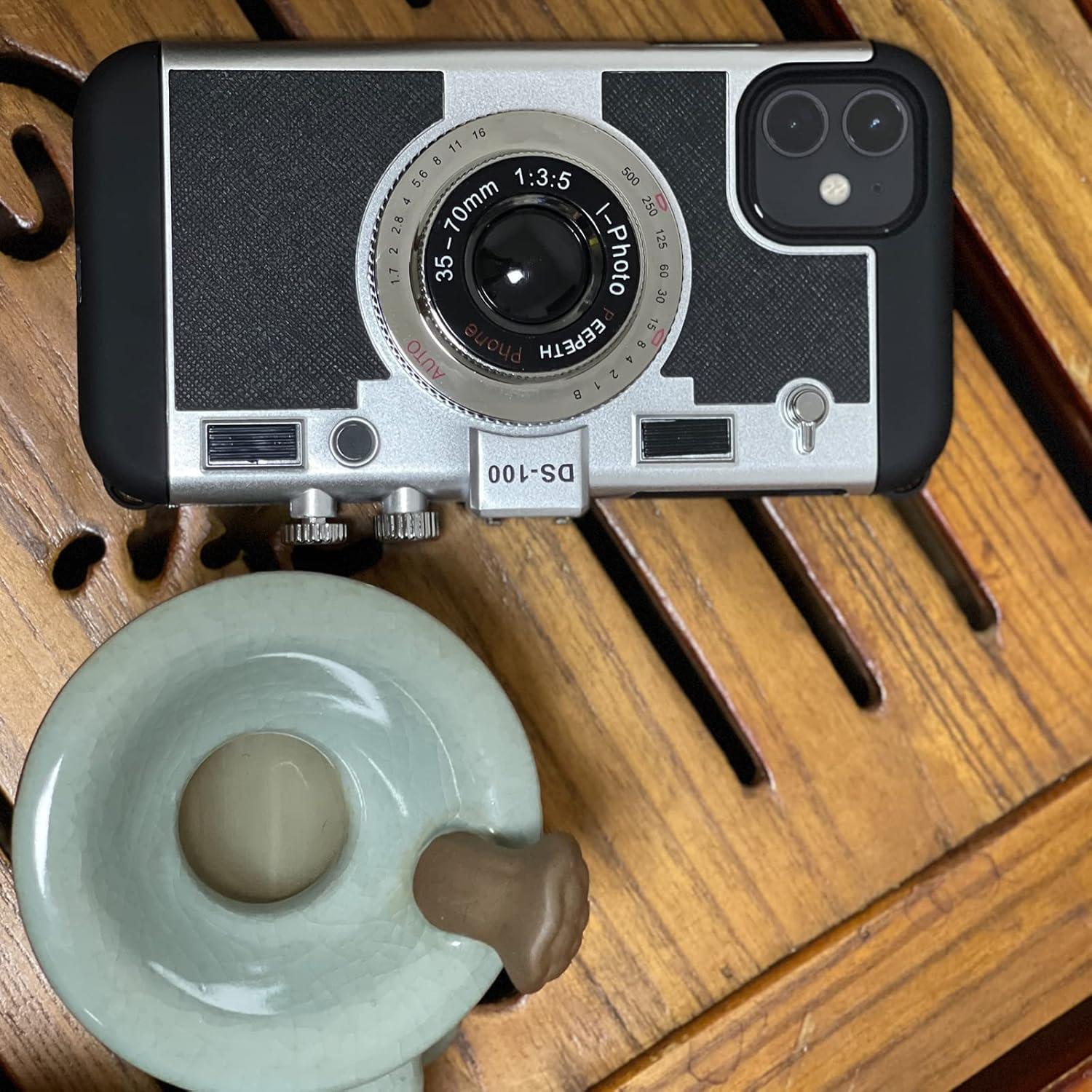 Funda de Teléfono Mscomft para iPhone 11/12 Pro Max - Diseño Cámara Vintage 3D