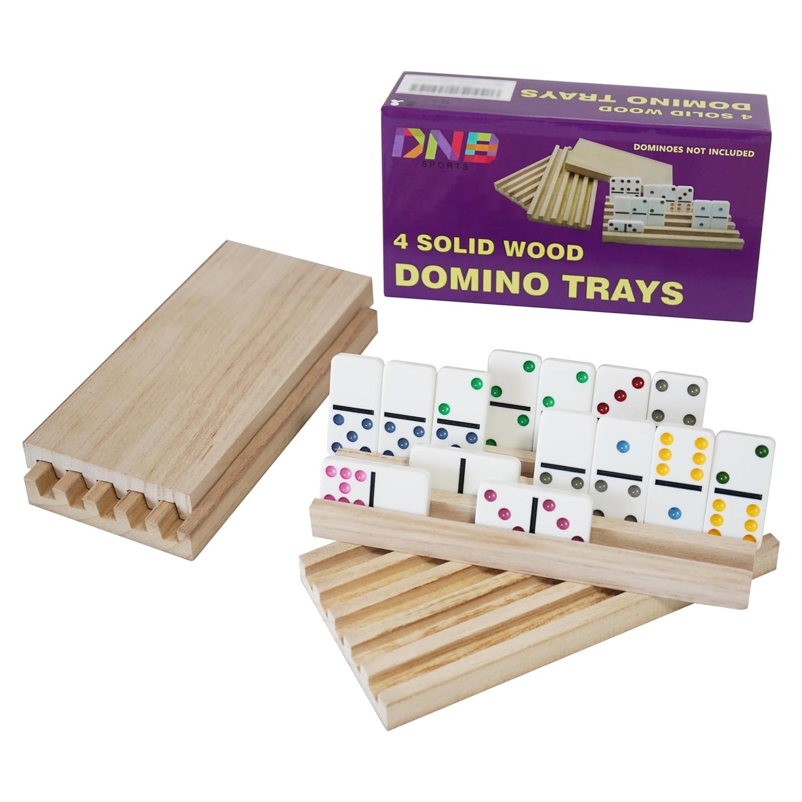 Juego de 4 Soportes de Dominó de Madera DNB - 5 Ranuras
