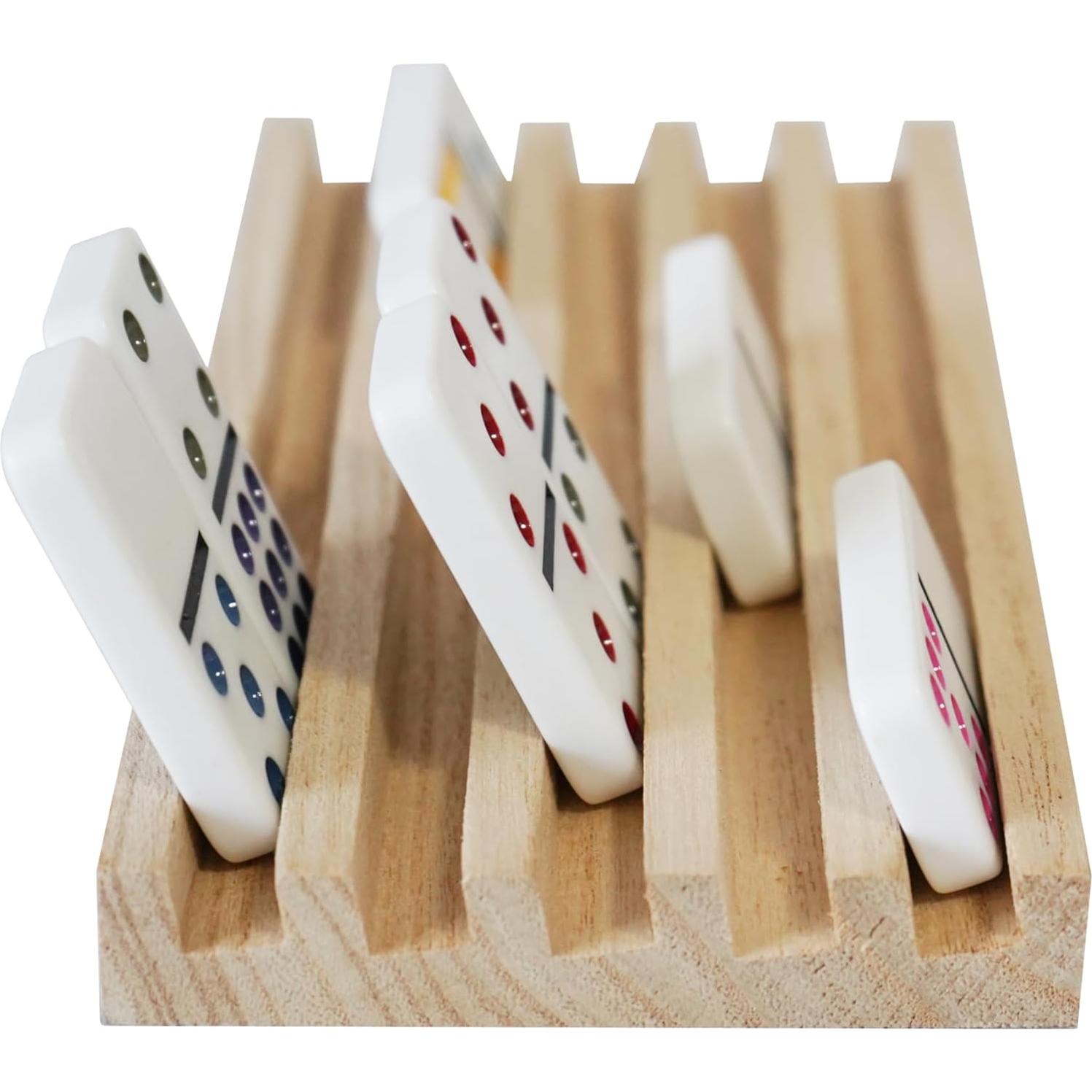 Juego de 4 Soportes de Dominó de Madera DNB - 5 Ranuras