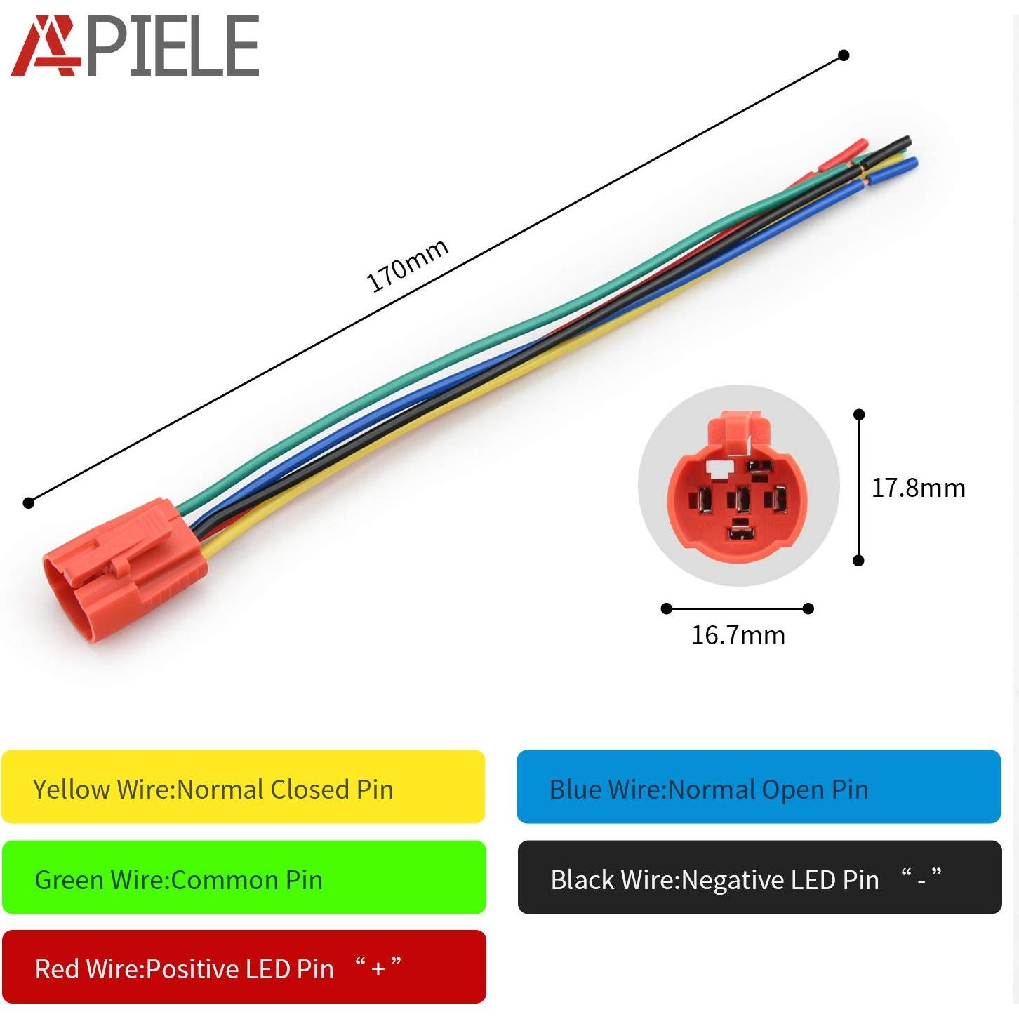 Interruptor de Botón Momentáneo APIELE 16mm LED Azul IP65
