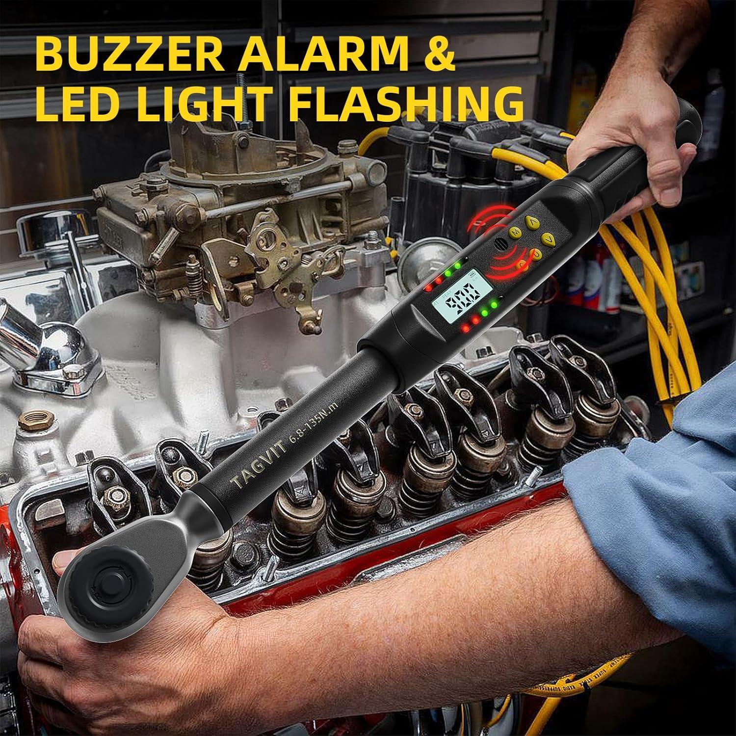 Llave de Torque Digital 1/2" TAGVIT 6.8-135Nm Precisión ±2%