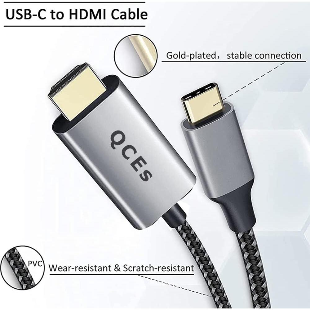 Cable USB-C a HDMI 4K QCEs 1.8m para MacBook y Galaxy
